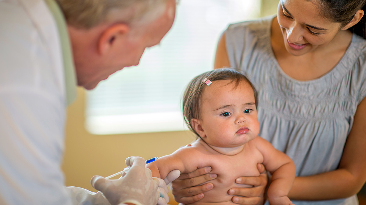 Baby getting vaccinated