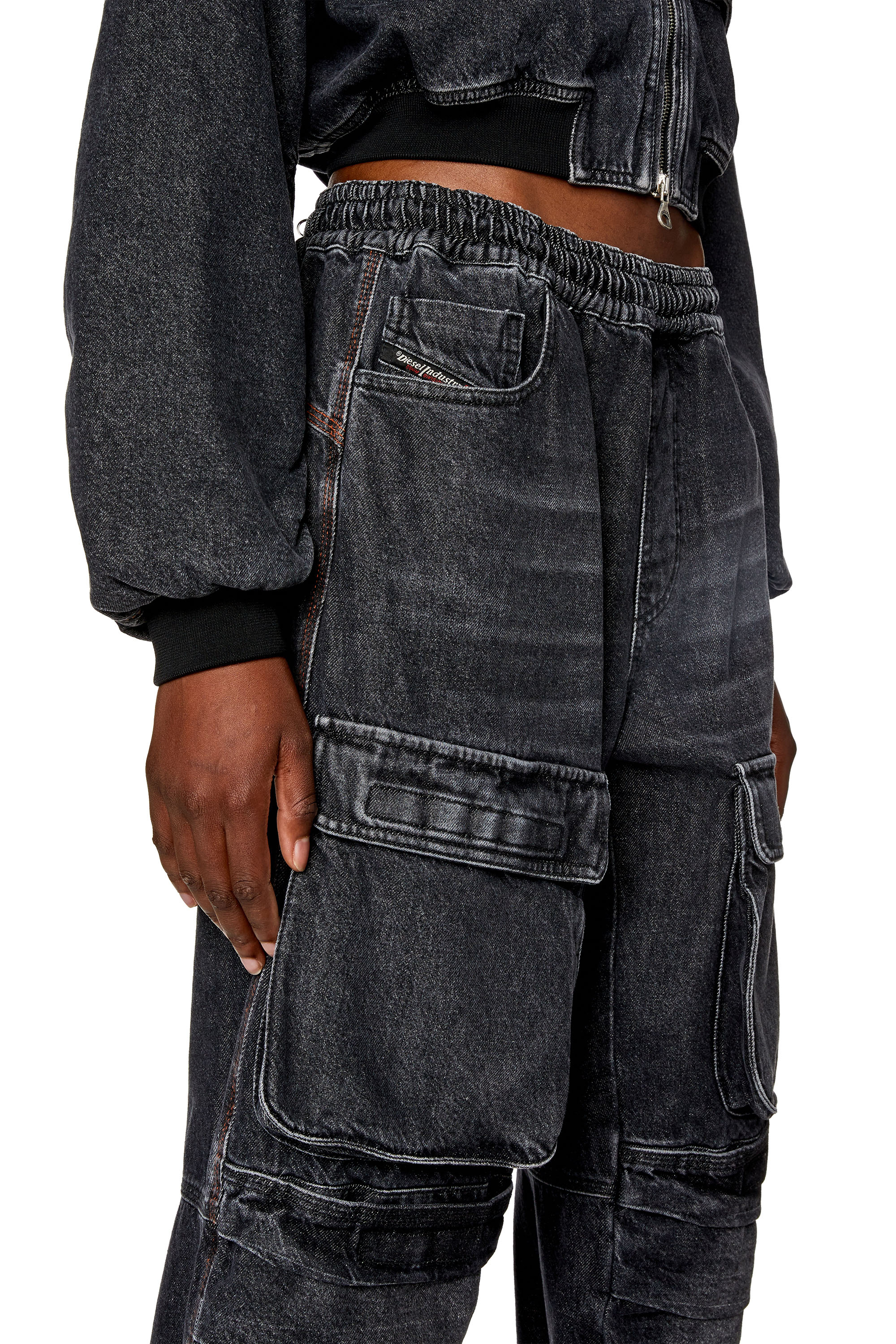 Diesel - Woman Straight Jeans D-Mirt 0HLAA, Black/Dark grey - Image 4