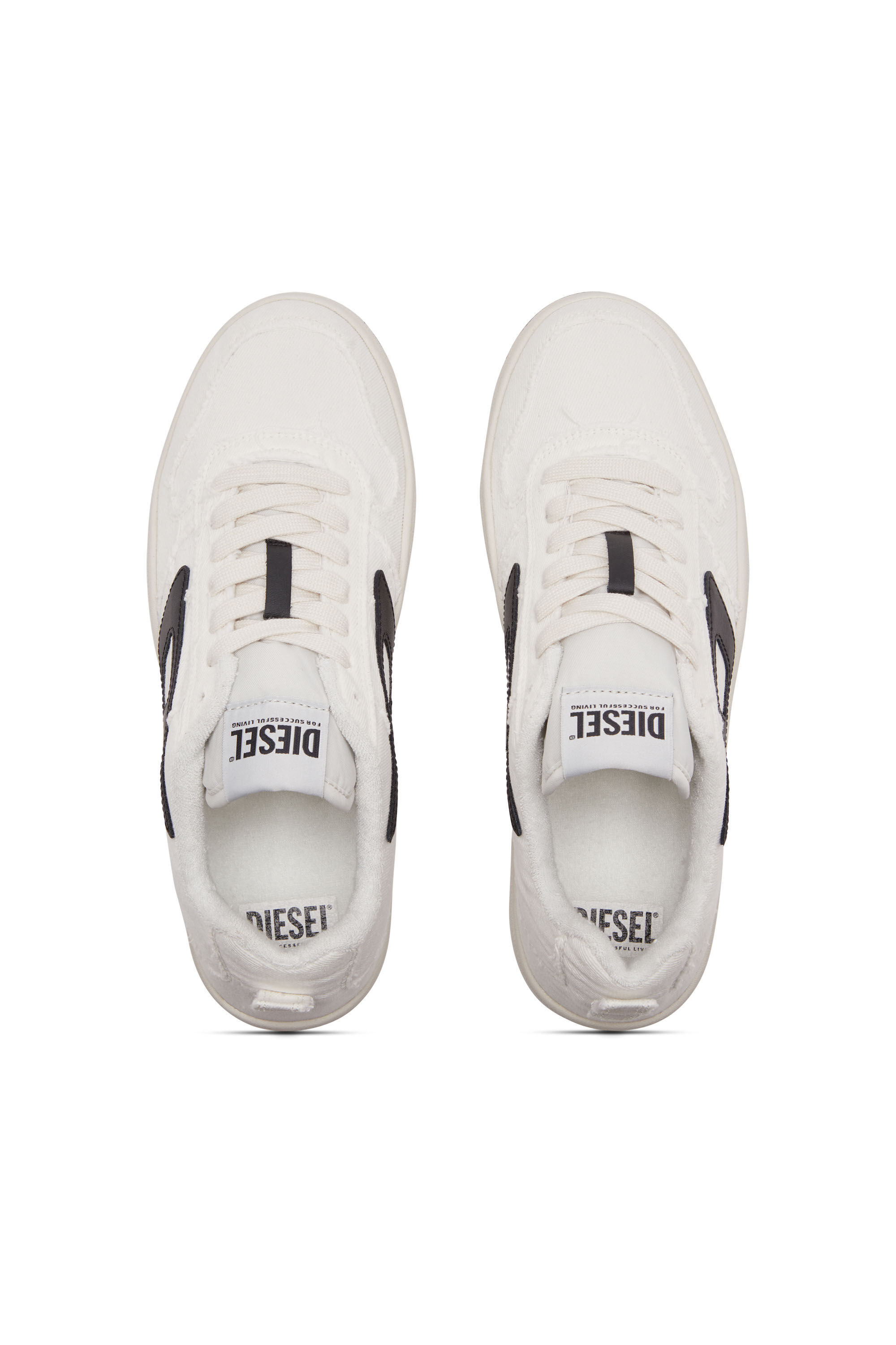 Diesel - S-UKIYO V2 LOW, Man S-Ukiyo Low-Low-top sneakers in frayed denim in Multicolor - Image 4