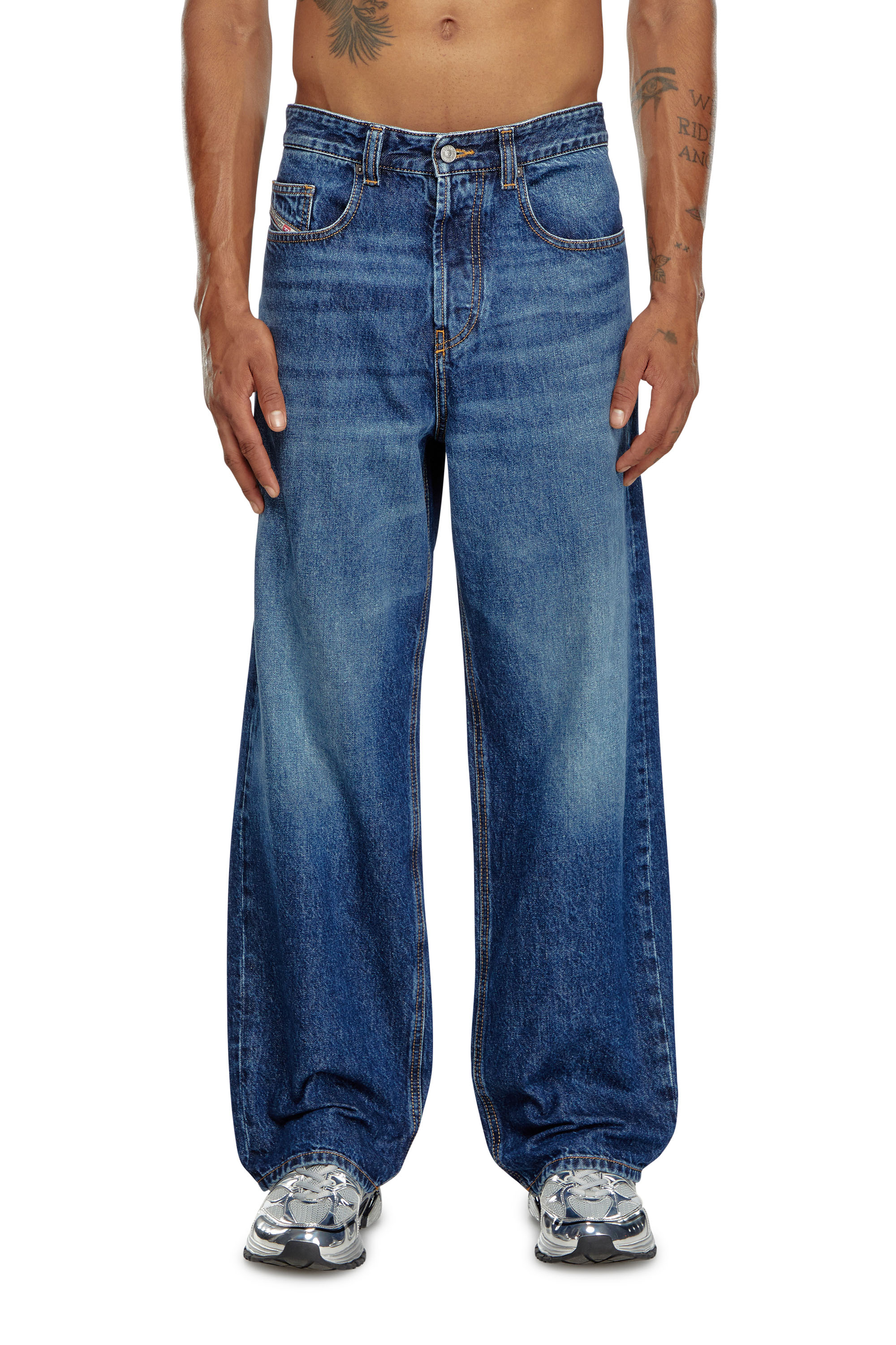 Diesel - Man Straight Jeans 2001 D-Macro 09I27, Medium blue - Image 3