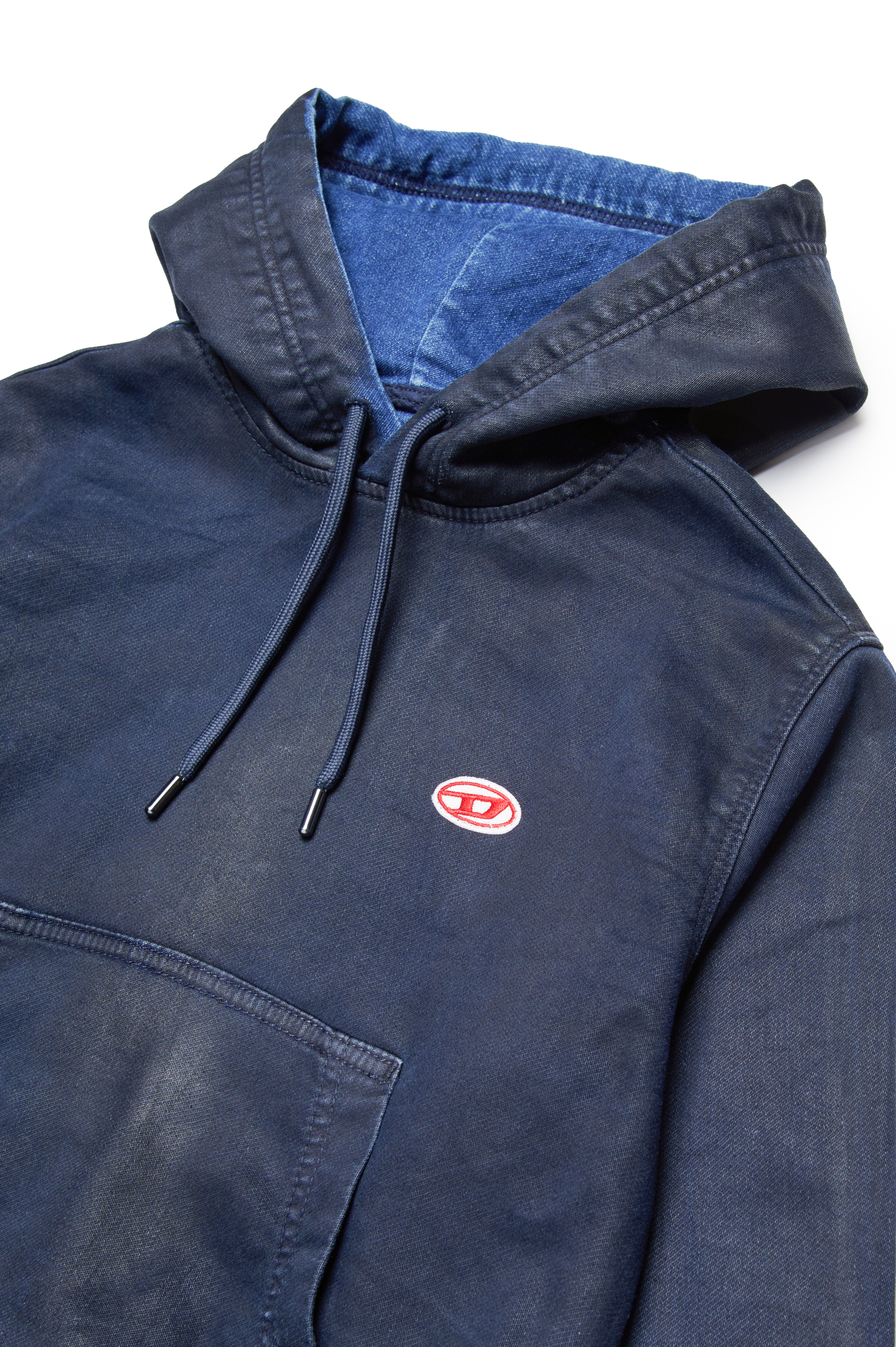 Diesel - SUM-RIB-NE-OVER JJJ, Unisex JoggJeans hoodie with coated effect in Blue - Image 3