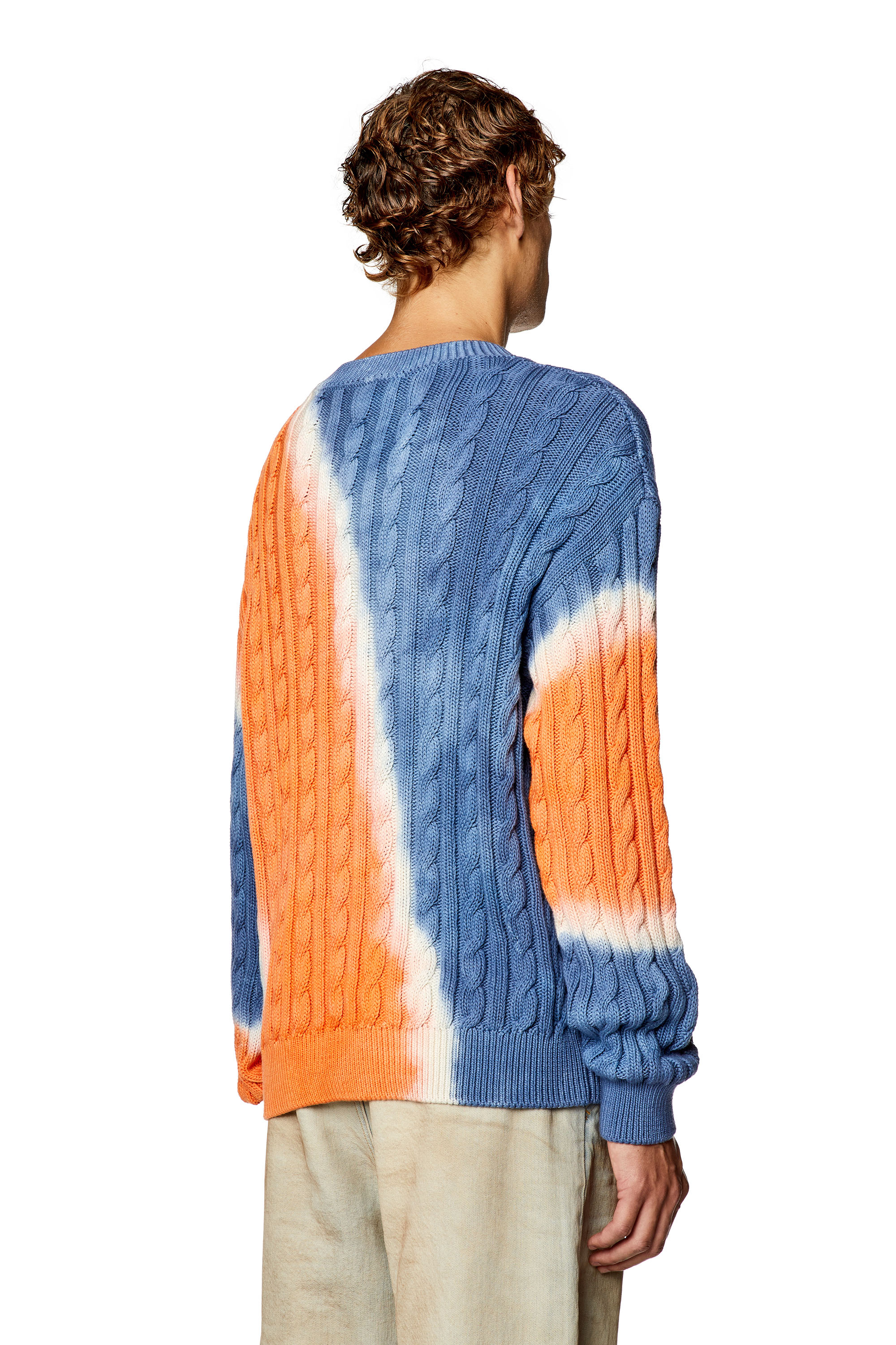 Diesel - K-JANCI, Man Tie-dye jumper in cable-knit cotton in Multicolor - Image 4