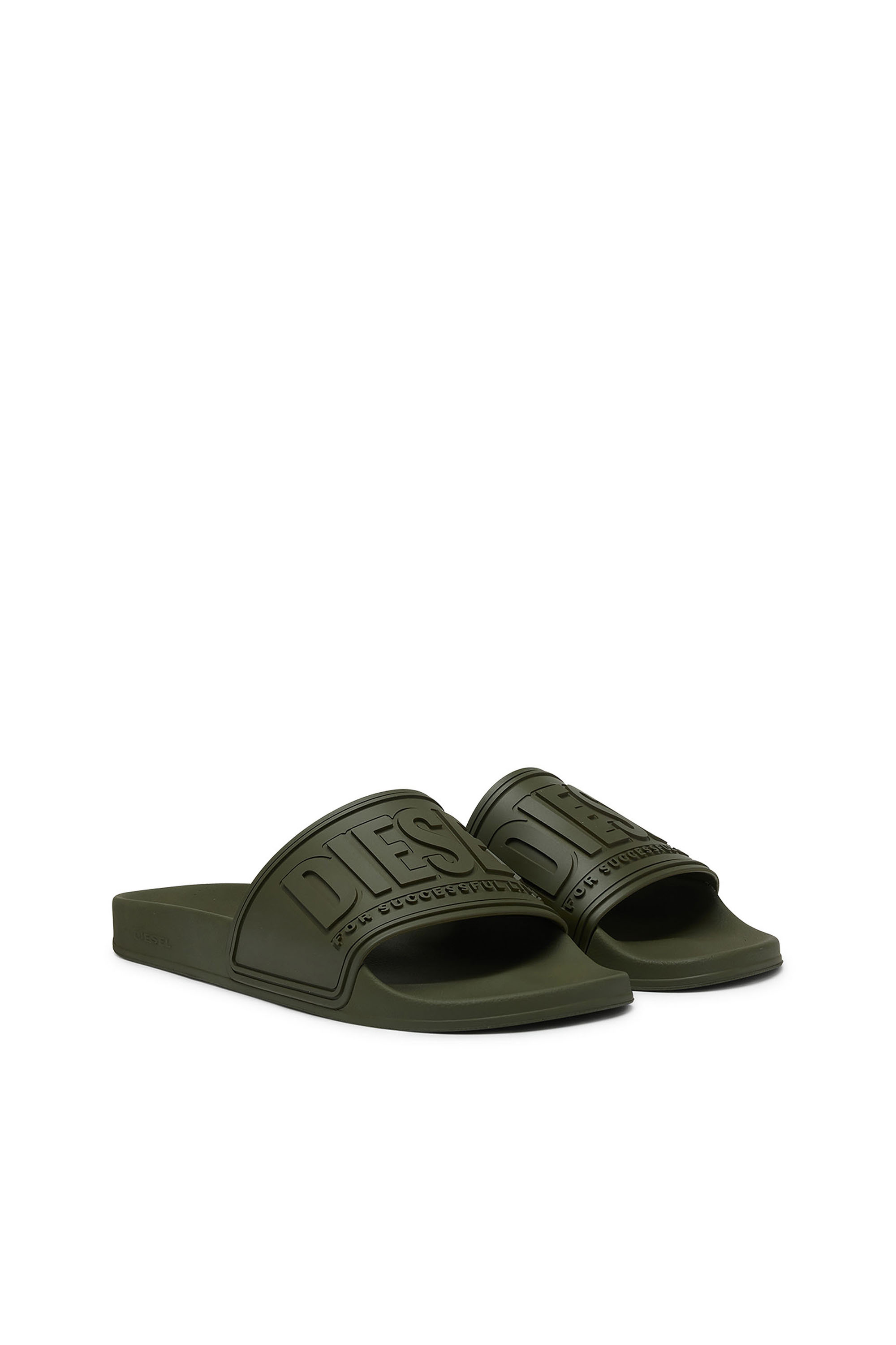 Diesel - SA-MAYEMI CC, Man Sa-Mayemi-Pool slides with 3D logo in Green - Image 2