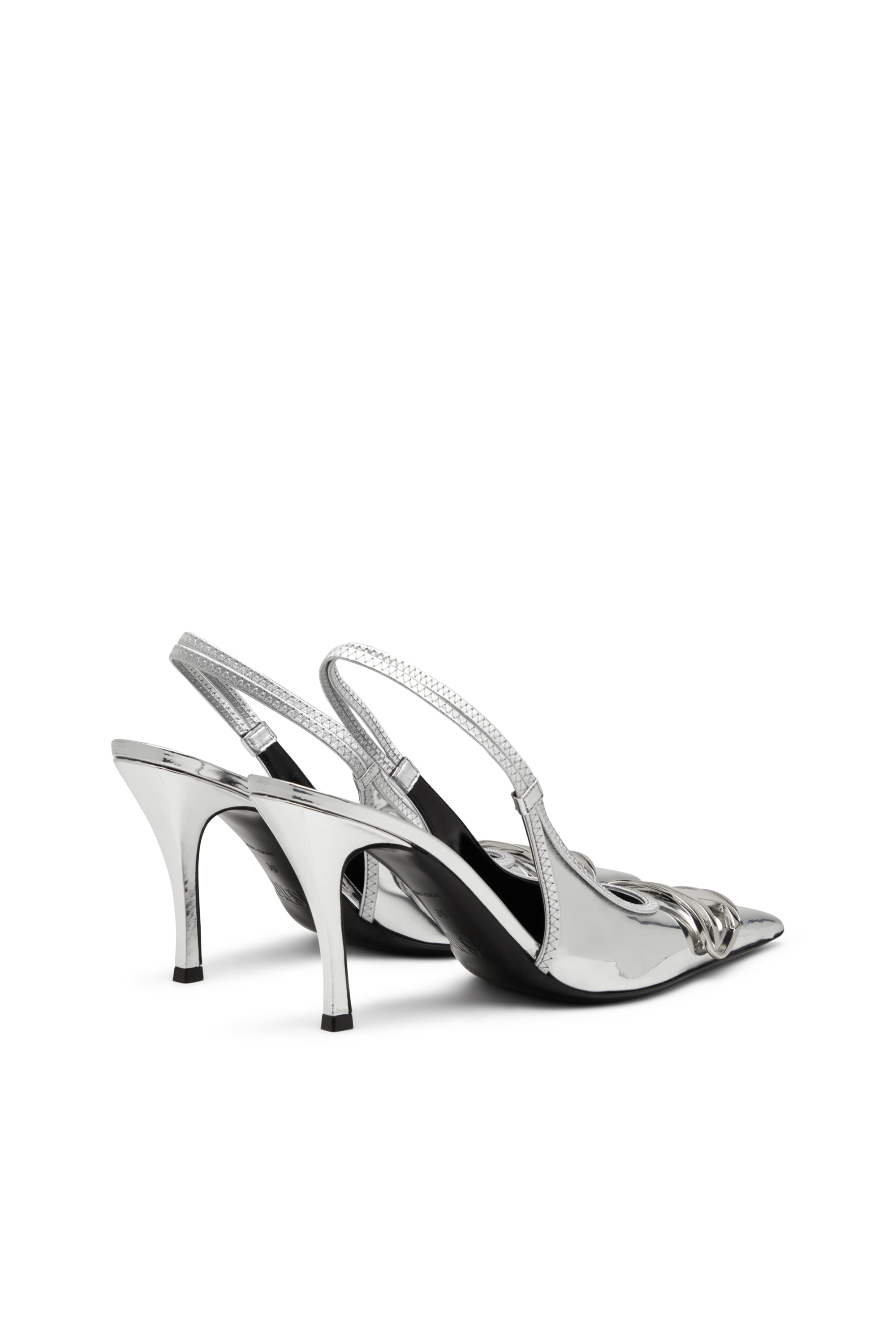 Diesel - D-VENUS SB, Woman D-Venus-Slingback pumps with mirror finish in Silver - Image 4