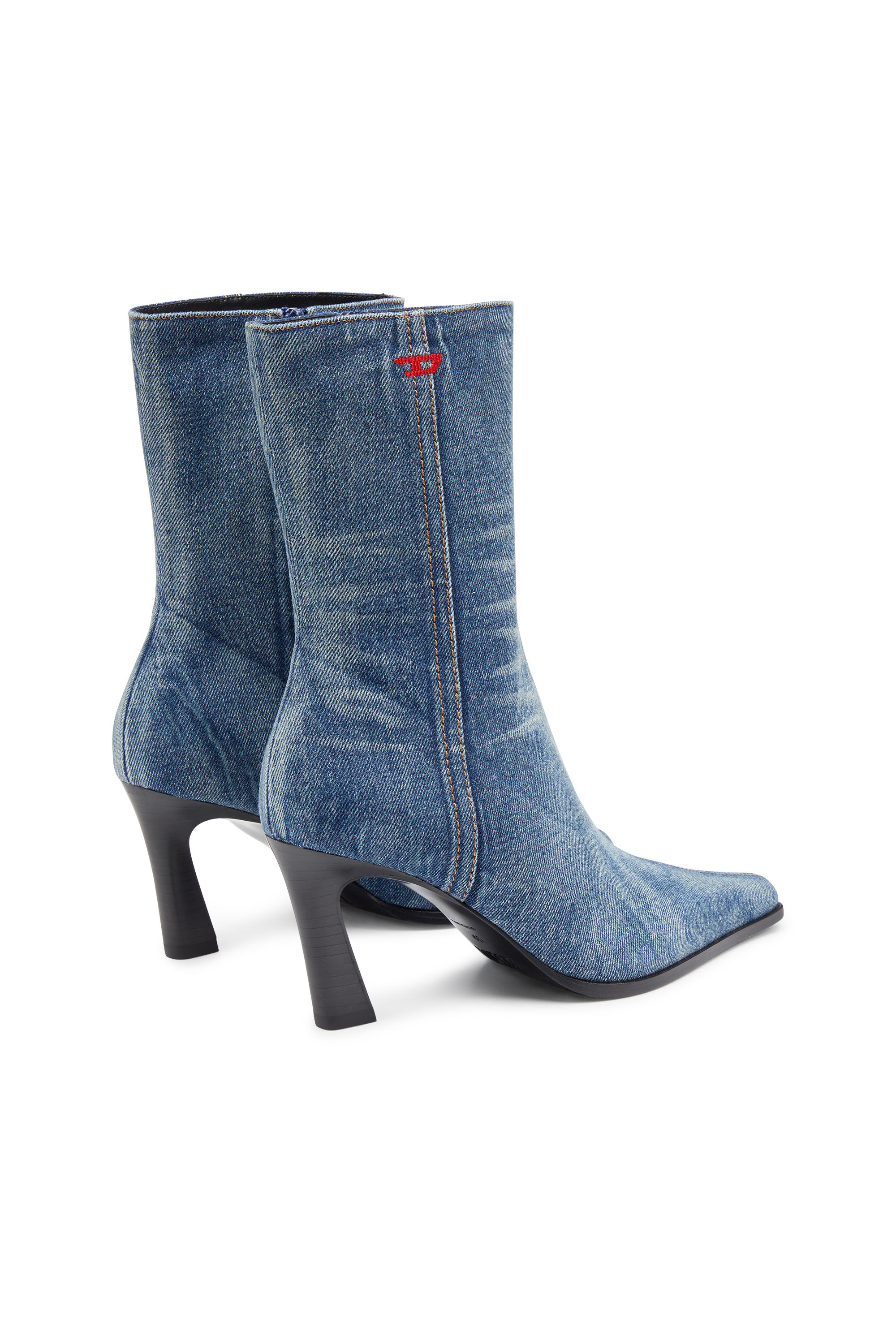 Diesel - D-ALLAS BT, Woman D-Allas-Ankle boot in washed denim in Blue - Image 3