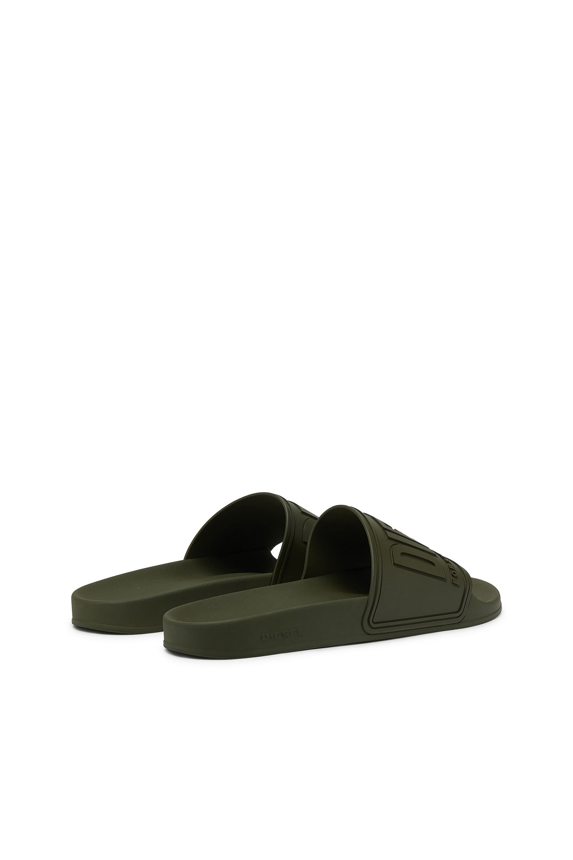 Diesel - SA-MAYEMI CC, Man's Sa-Mayemi-Pool slides with 3D logo in Olive Green - 3