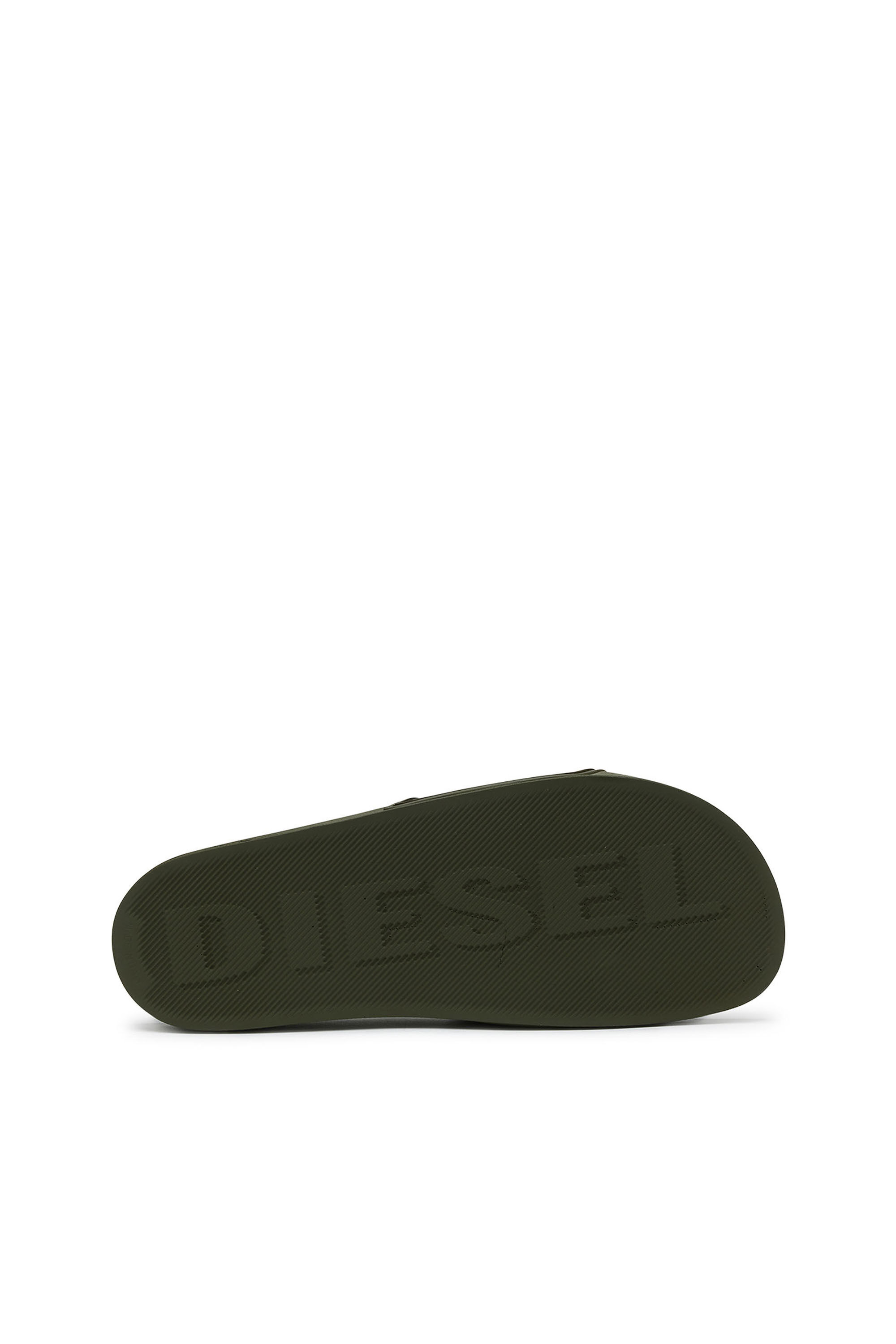 Diesel - SA-MAYEMI CC, Man's Sa-Mayemi-Pool slides with 3D logo in Olive Green - 5