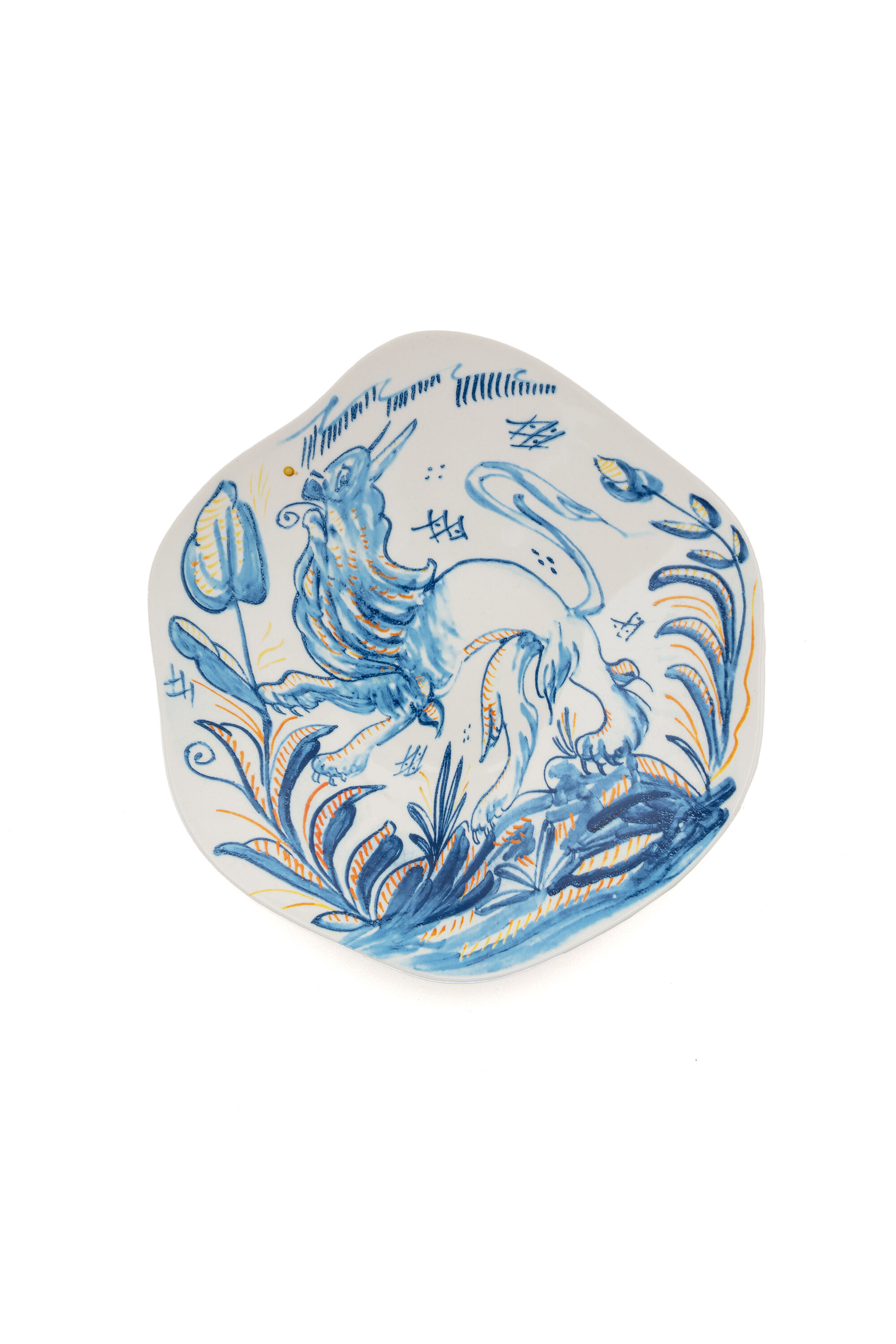 Diesel - 11225 SOUP PLATE IN PORCELAIN "CLASSIC O, Unisex's Pocelain soupe plate in White/Blue - 1