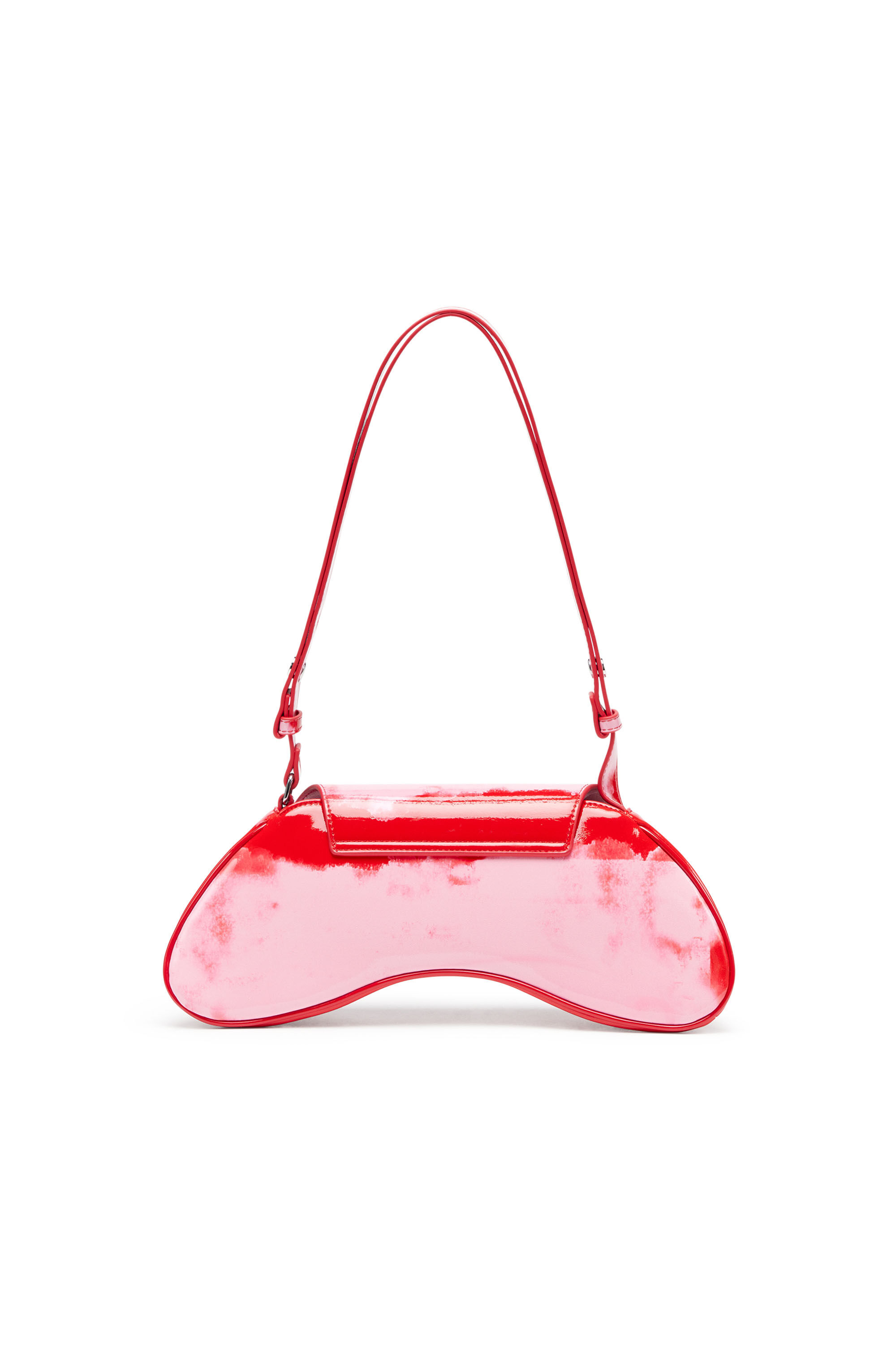 Diesel - PLAY CROSSBODY, Woman's Play-Shoulder bag in printed glossy PU in Pink/Red - 3