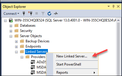 Add Linked Server in SQL Server