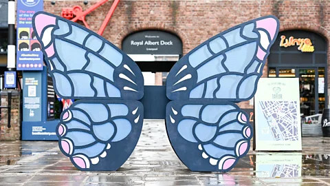 Visit Liverpool The 7ft-high butterfly installation was inspired by Taylor Swift’s debut album (Credit: Visit Liverpool)