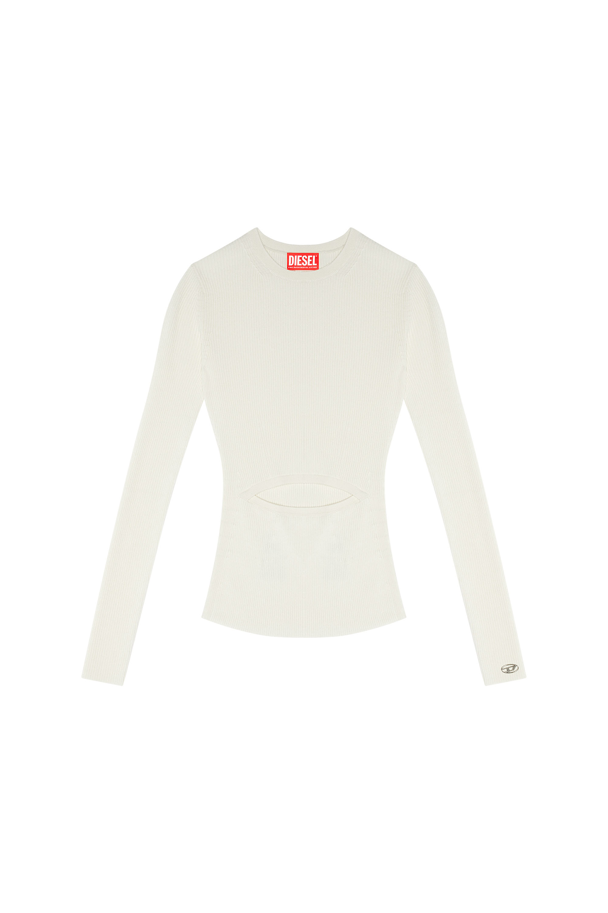 Diesel - M-PERIS, Woman Wool-blend top with cut-out in White - Image 3