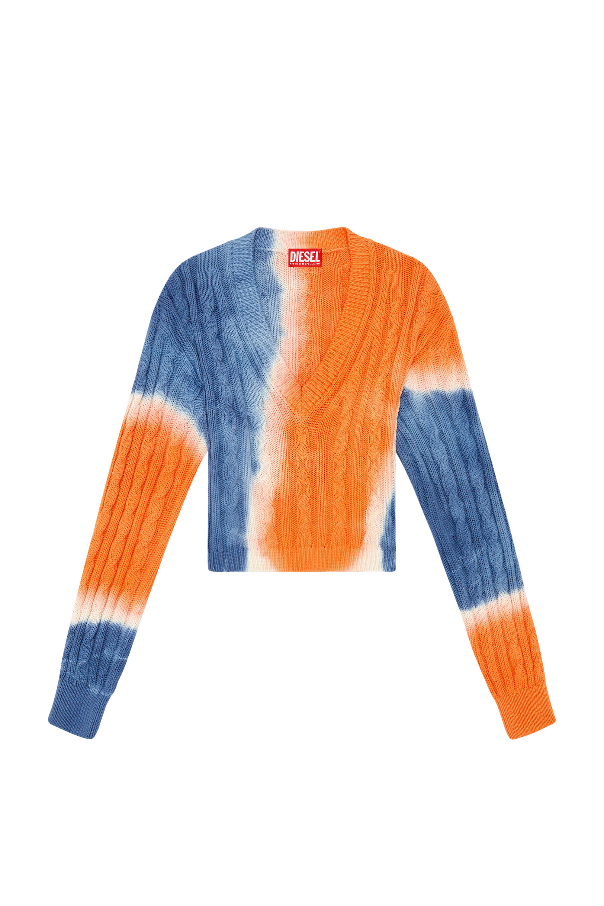 Diesel - M-JANEL, Woman Tie-dye jumper in cable-knit cotton in Multicolor - Image 3