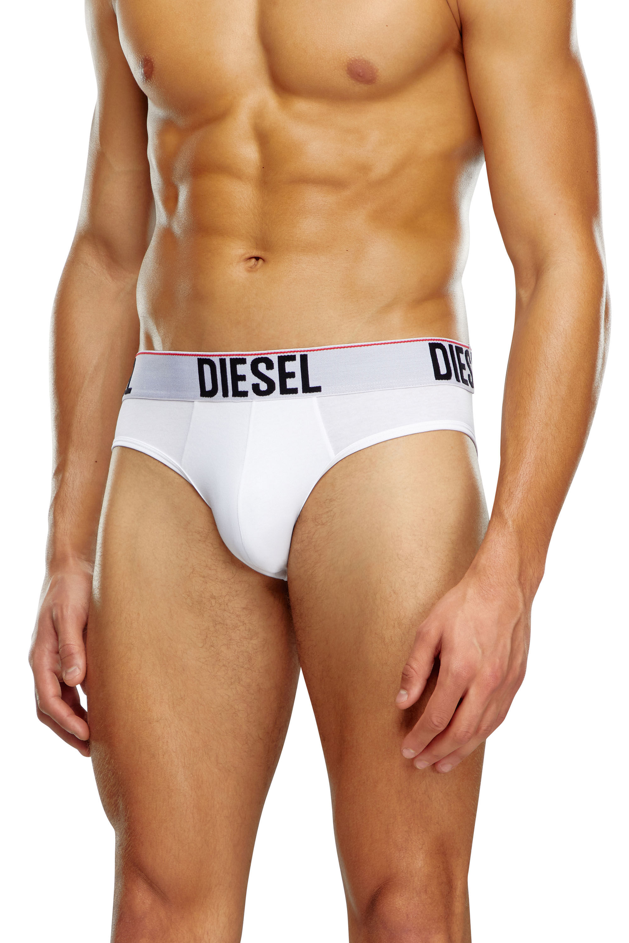 Diesel - UMBR-ANDRETHREEPACK, Man's Three-pack briefs with tonal waist in White/Black - 2