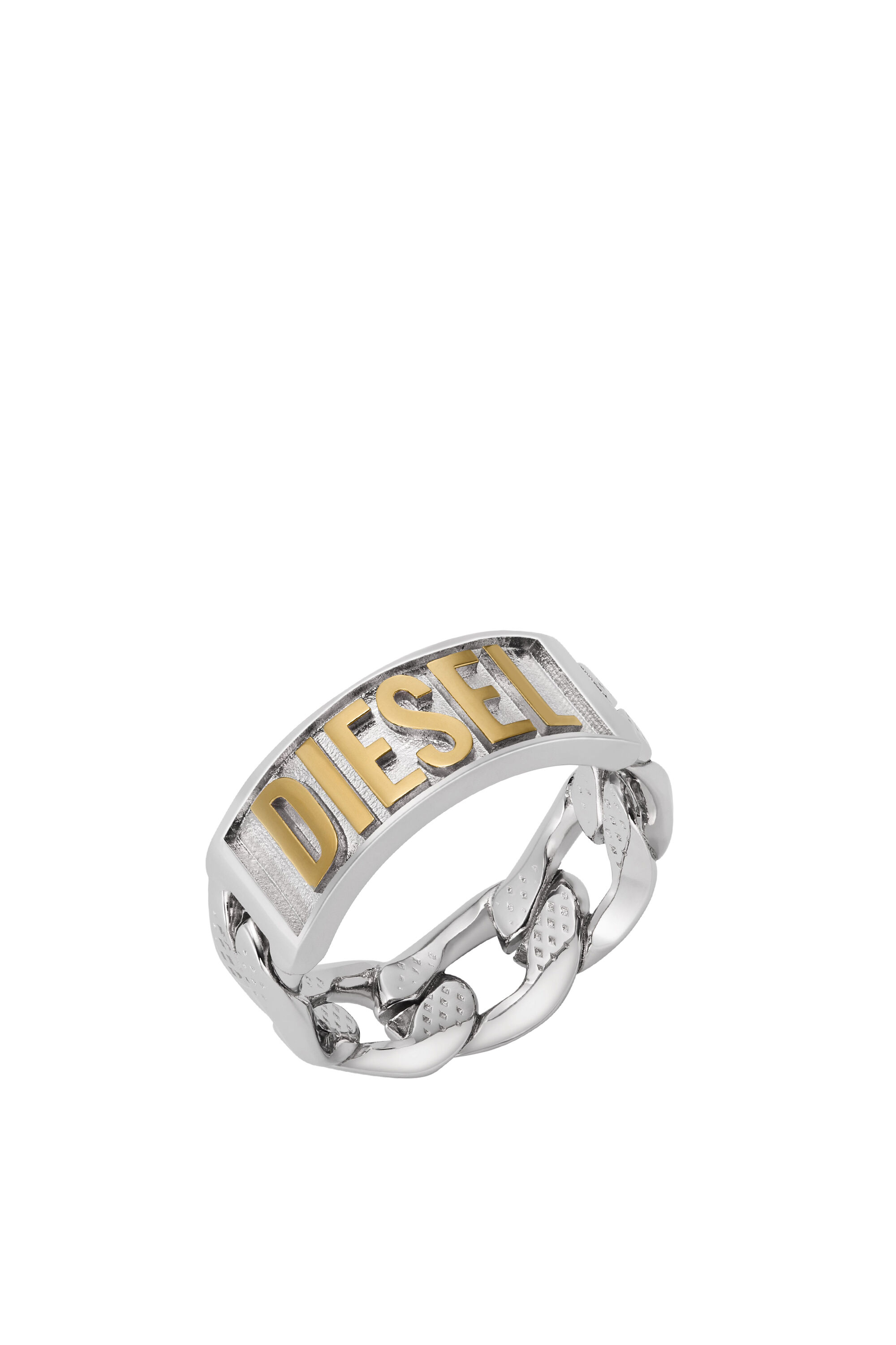 Diesel - DX1420, Unisex's Two-Tone Stainless Steel Band Ring in Silver - 1