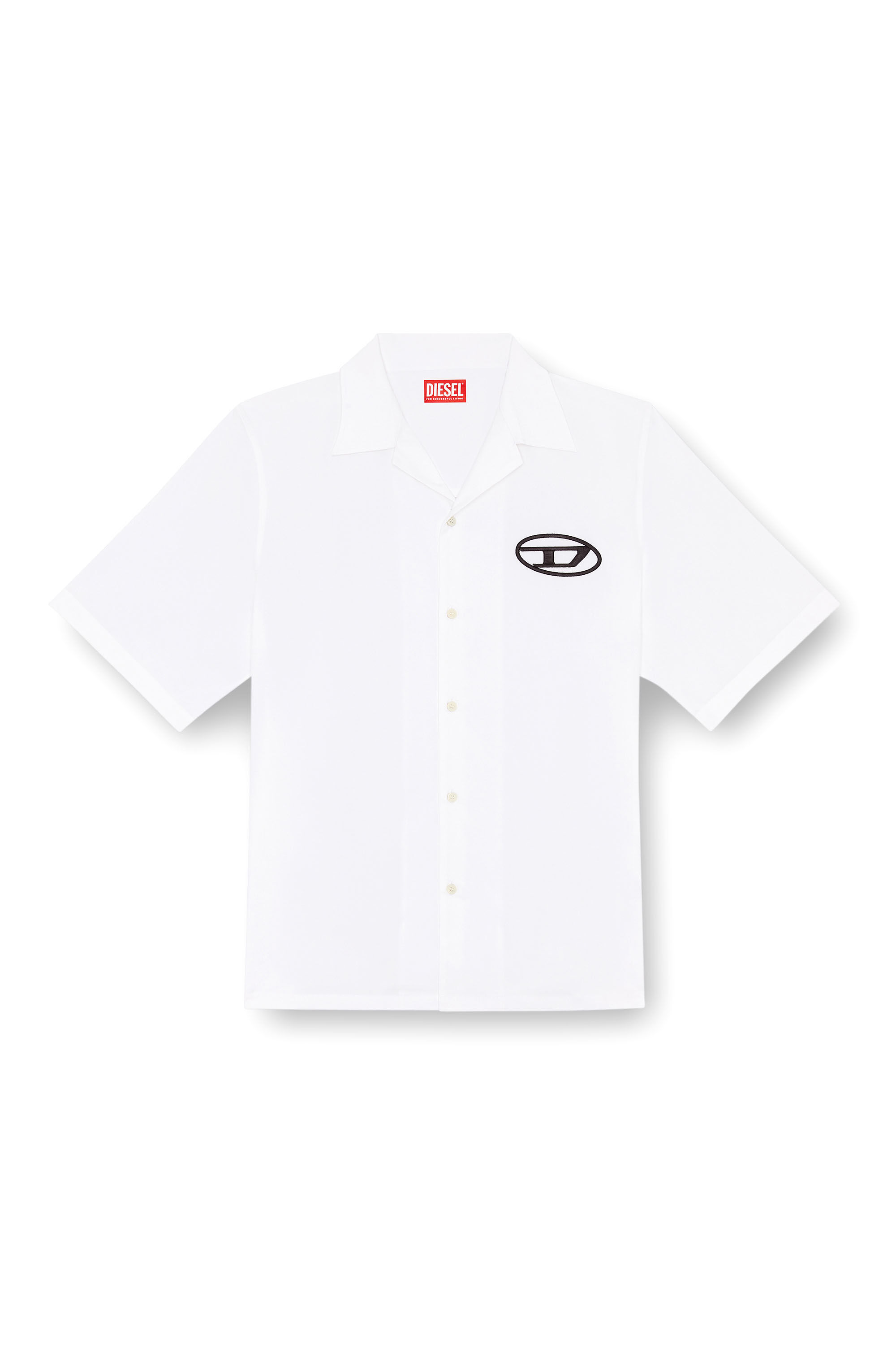 Diesel - S-MAC-C, Man Bowling shirt with logo embroidery in White - Image 2