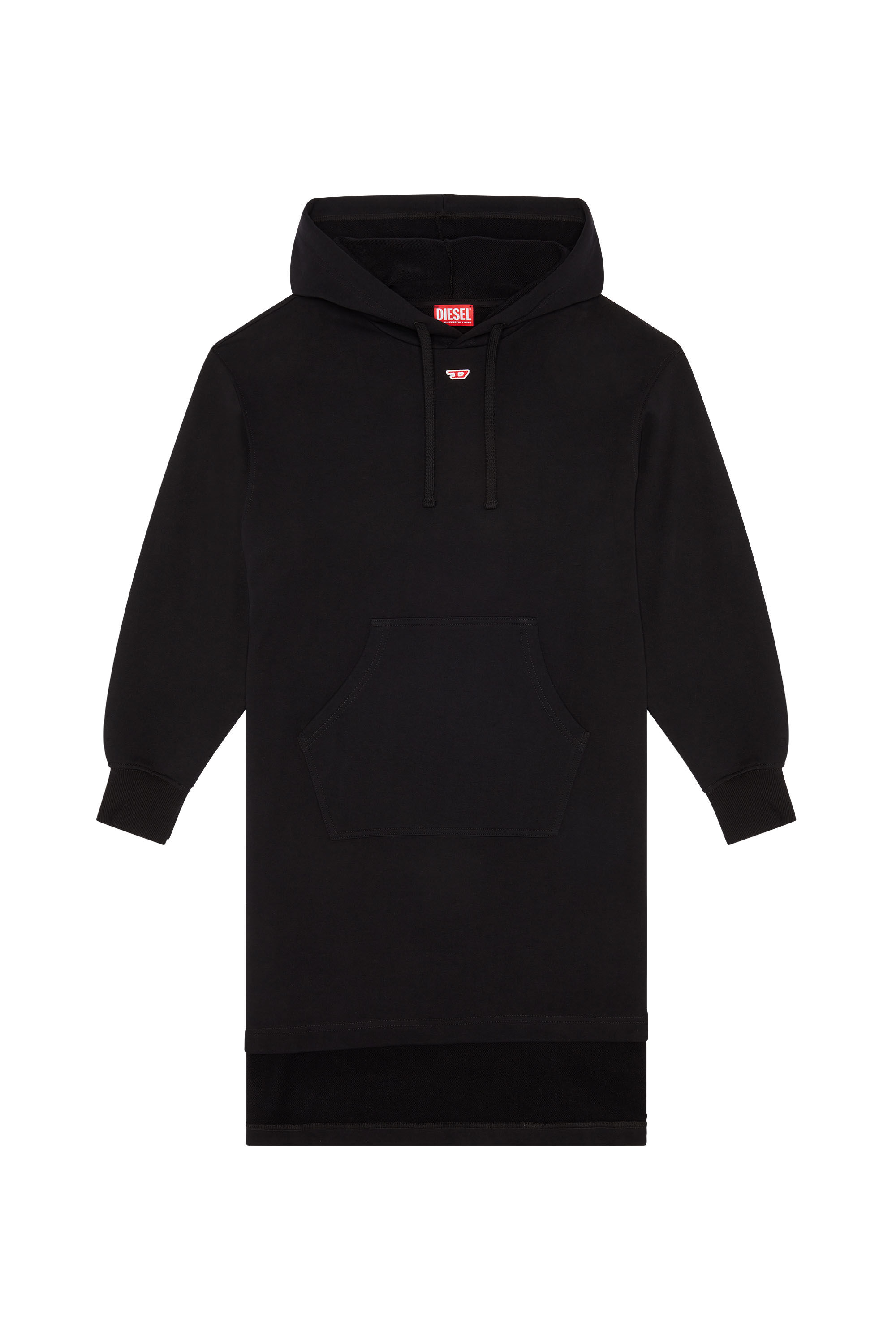 Diesel - D-ILSE-D, Woman Hoodie dress with D logo in Black - Image 2