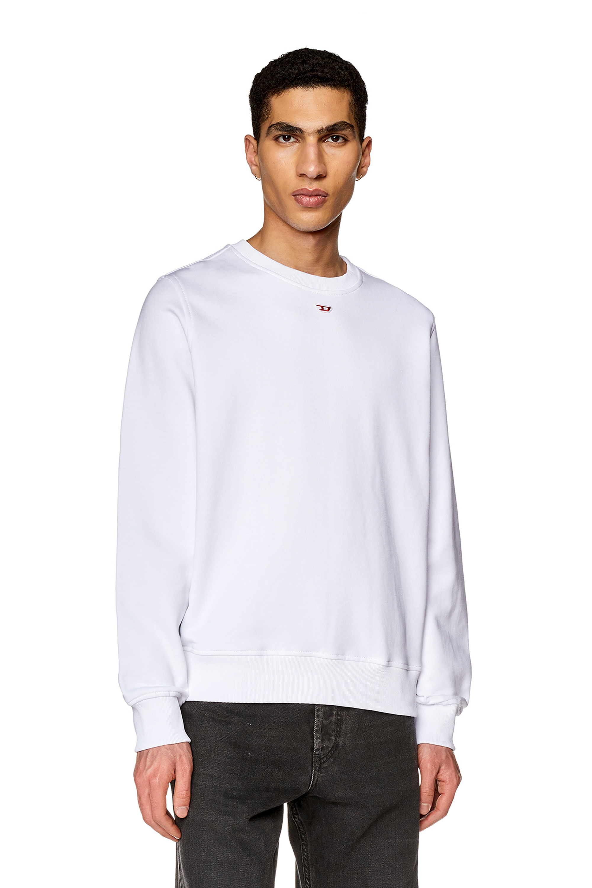 Diesel - S-GINN-D, Unisex Sweatshirt with mini D patch in White - Image 2