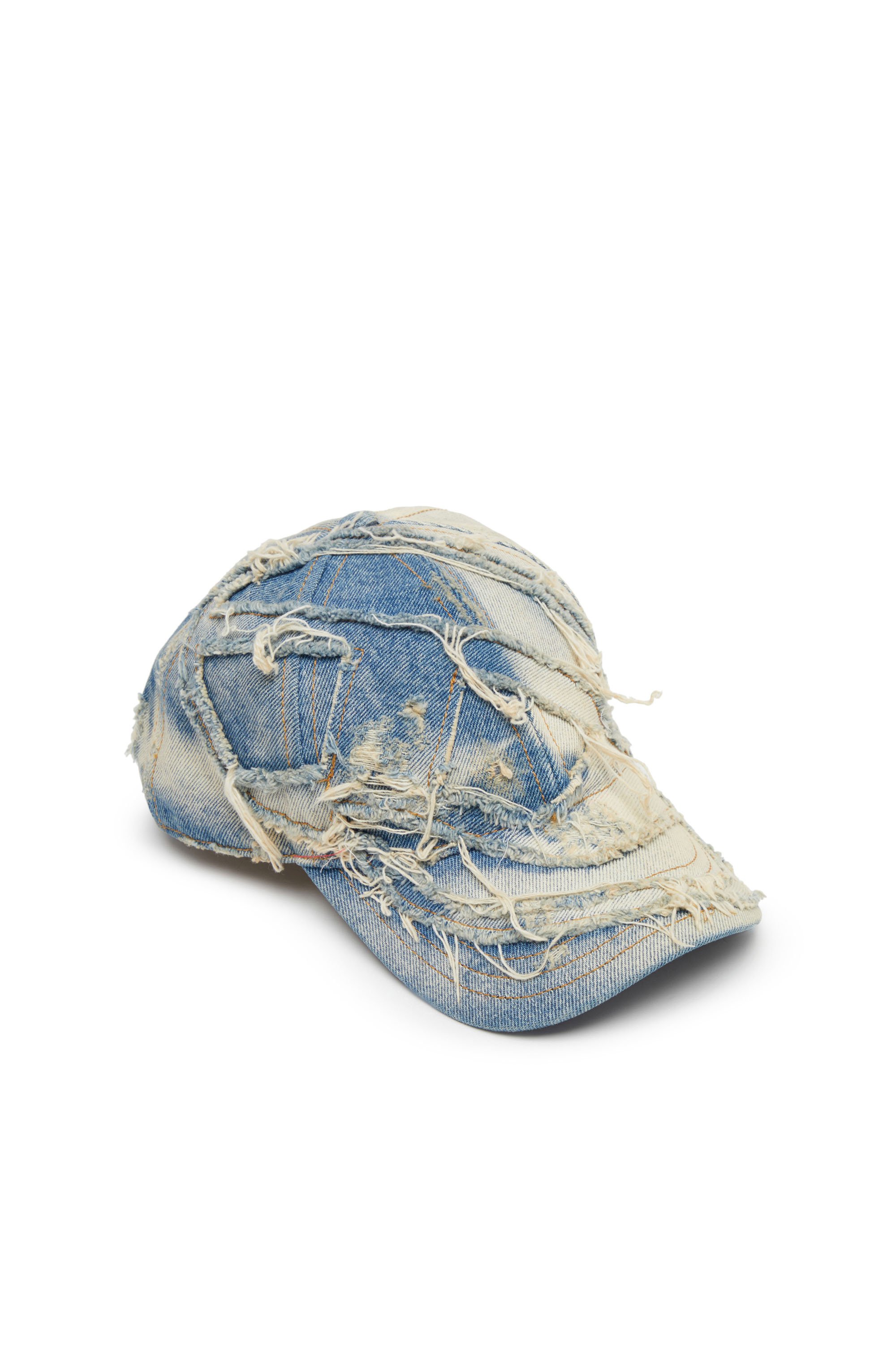 Diesel - C-OBI-DNM, Man Baseball hat in destroyed denim in Blue - Image 3