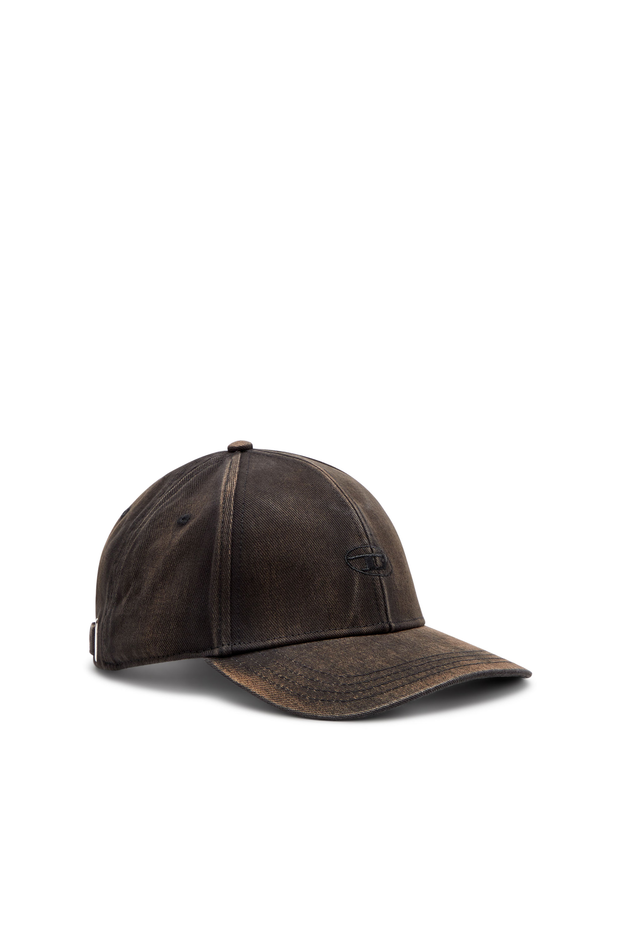 Diesel - C-RUN-WASH, Man Baseball cap in washed cotton twill in Black - Image 1