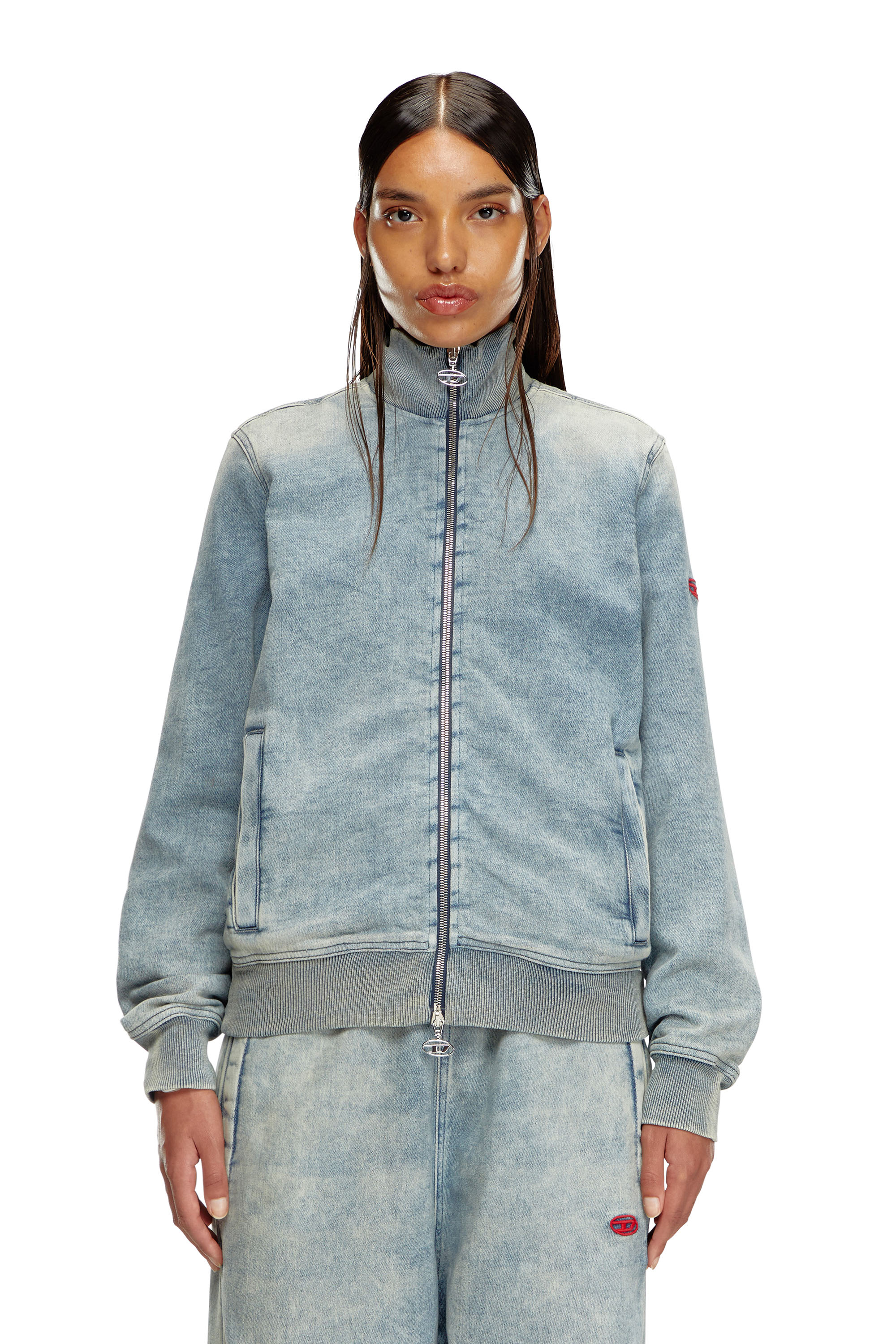 Diesel - D-BUZEE TRACK, Unisex Zip-up sweater in Track Denim in Blue - Image 5