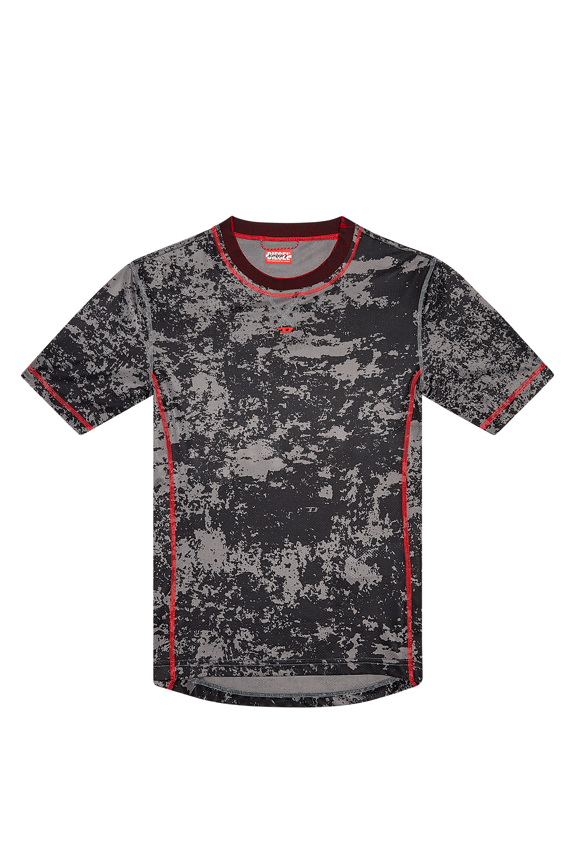 Diesel - AMTEE-GAEL-WT28, Man Camo-jacquard T-shirt with cloudy print in Black - Image 4