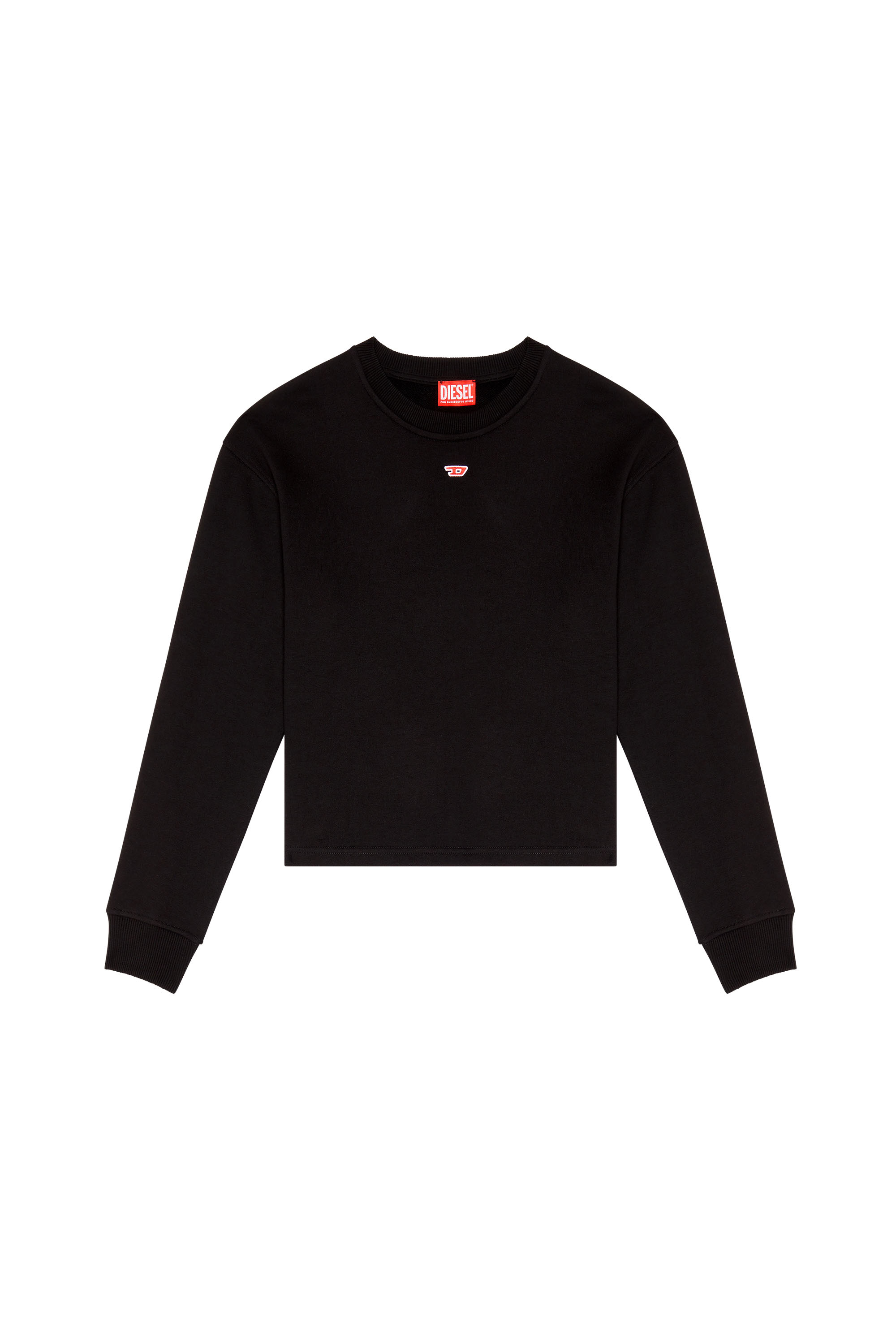 Diesel - F-JARAL-D, Woman Oversized sweatshirt with D patch in Black - Image 3