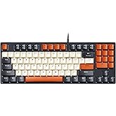 havit Mechanical Keyboard, Wired Compact PC Keyboard with Number Pad Red Switch Mechanical Gaming Keyboard 89 Keys for Comput