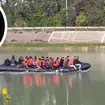 The migrant boat made its way down freshwater canals to the English Channel