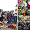 Crowds gathered to remember the three children killed in the attack