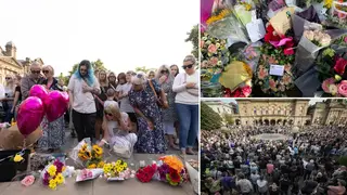 Crowds gathered to remember the three children killed in the attack