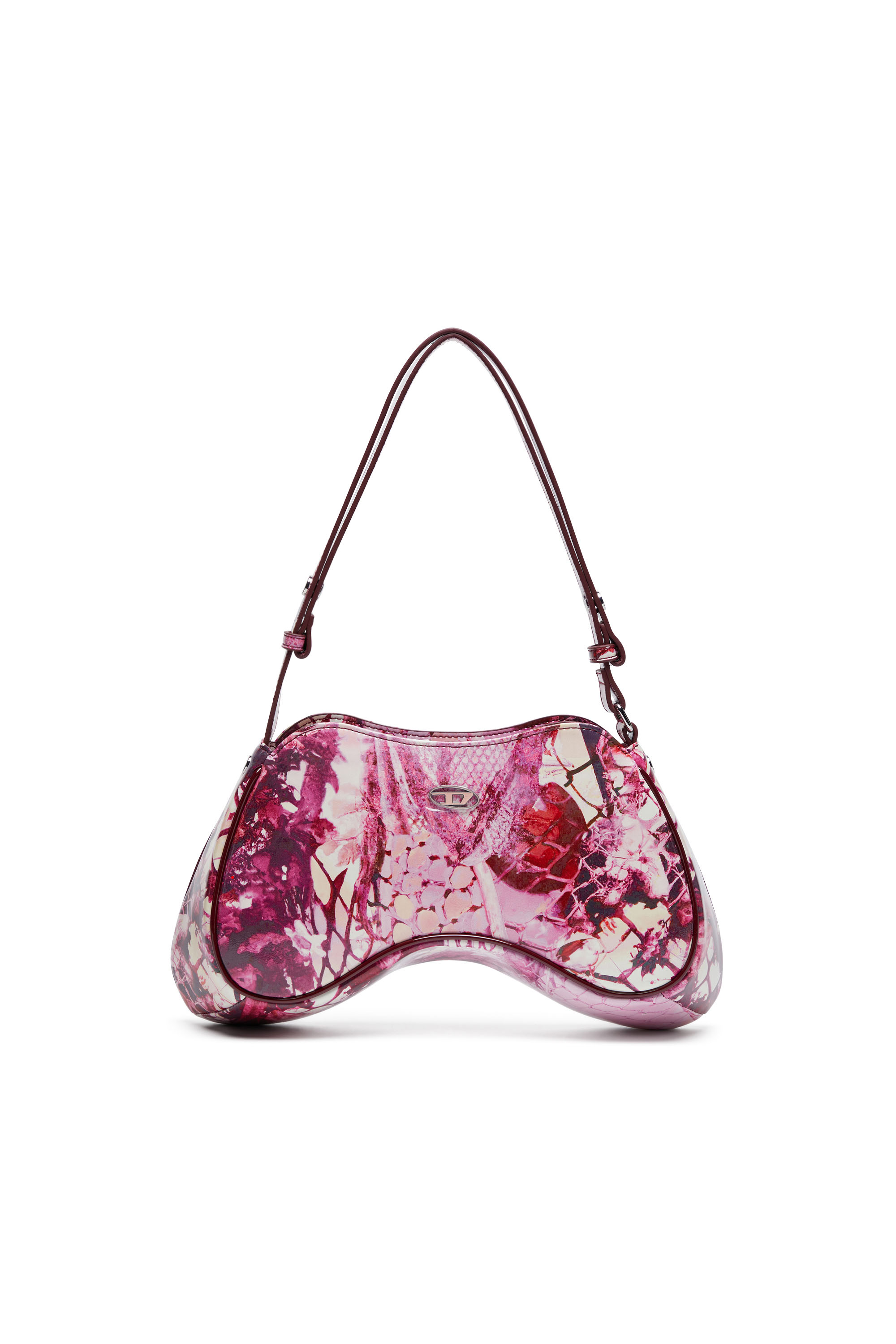 Diesel - PLAY SHOULDER, Woman Play-Shoulder bag in printed glossy PU in Violet - Image 1