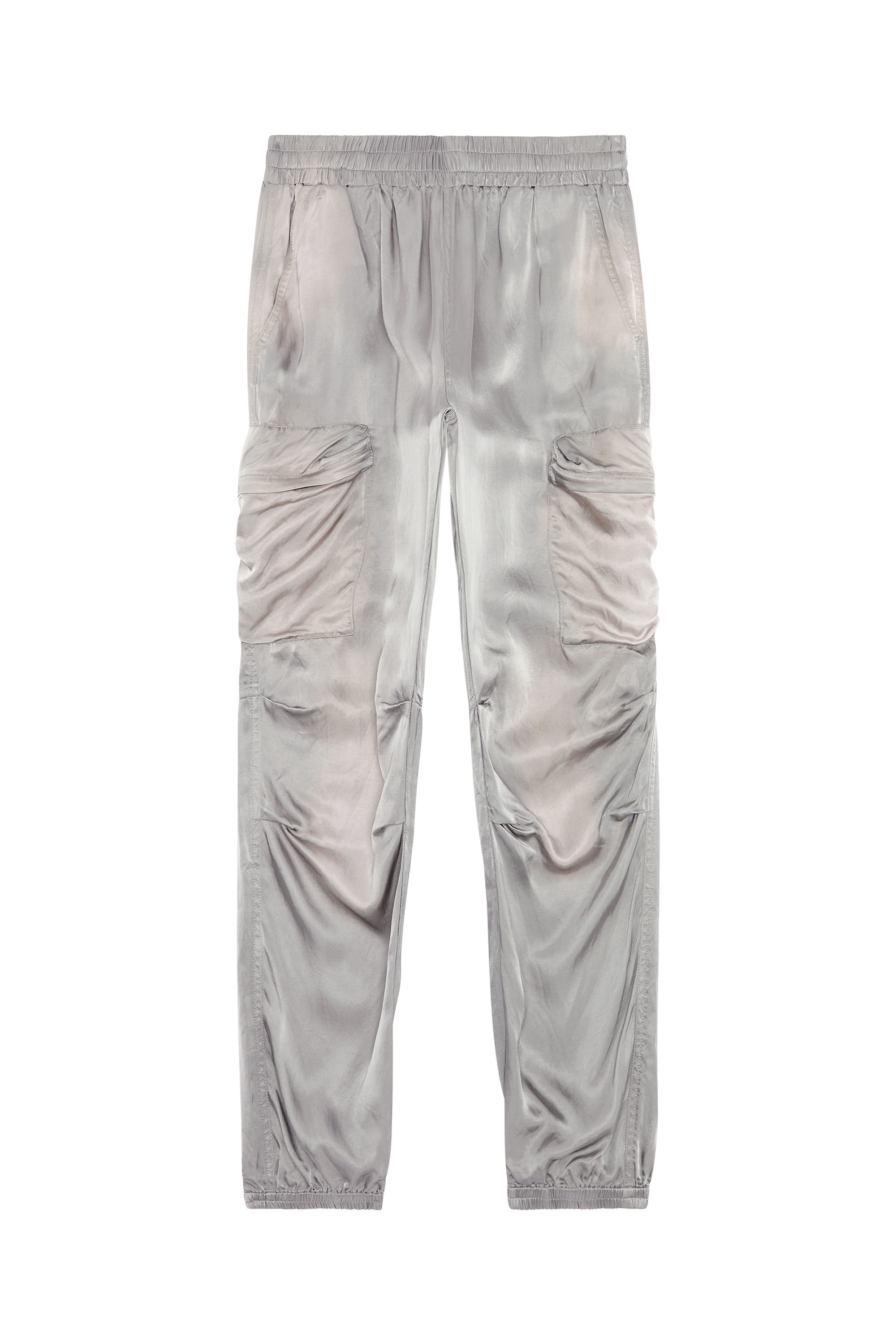 Diesel - P-MIROW-N1, Woman Cargo pants in treated satin in Grey - Image 3