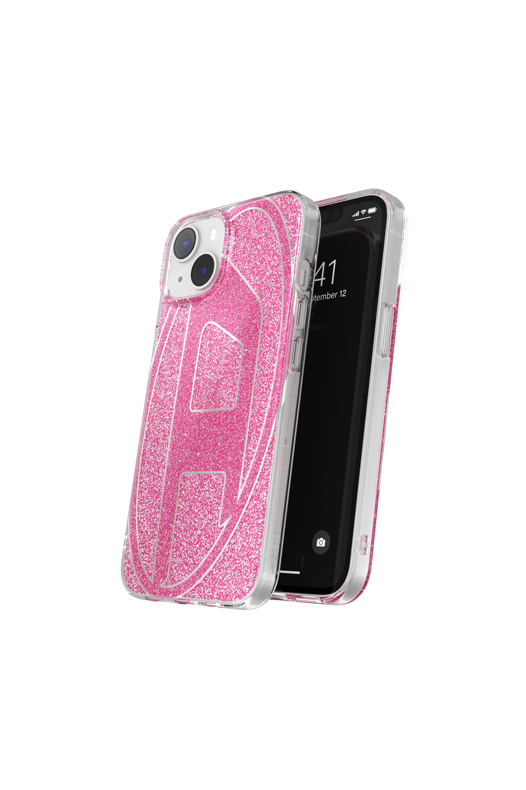 Diesel - 60034 AOP CASE, Unisex Glitter Case for iP 13/ 14 in Pink - Image 3