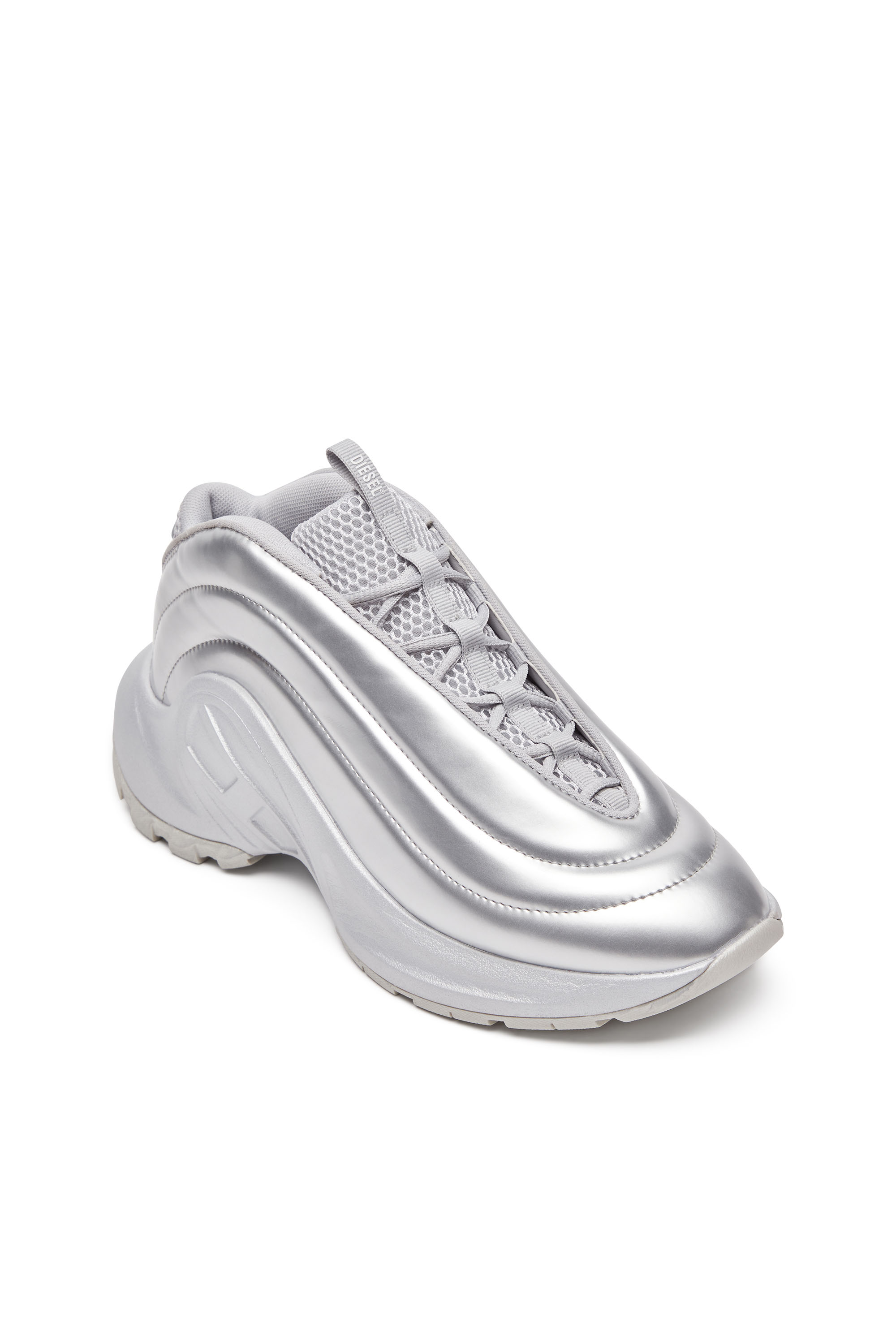 Diesel - S-D-RUNNER X, Unisex's S-D-Runner-Slip-on sneakers with Oval D instep in Silver - 6