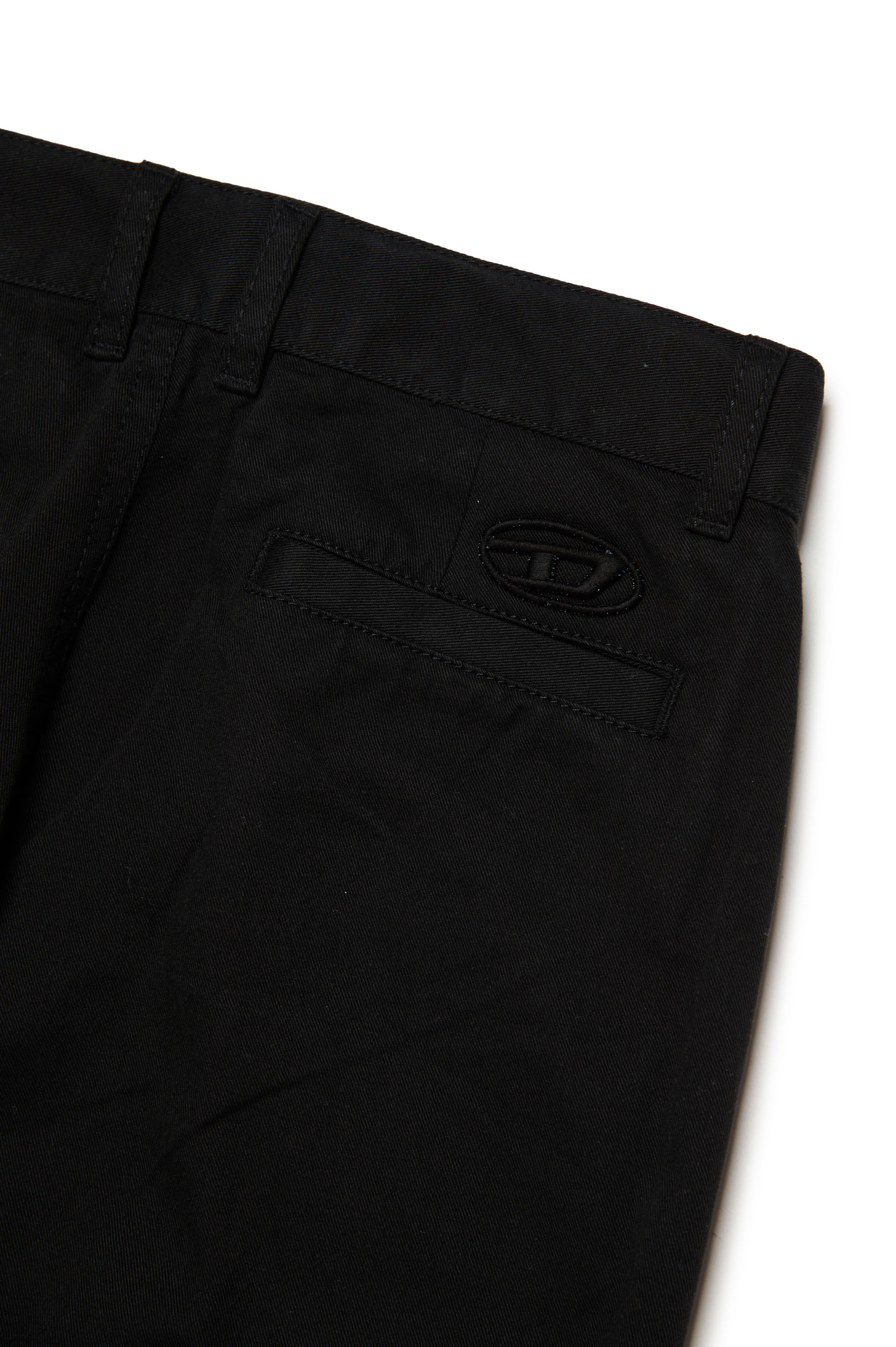 Diesel - PBAS, Uomo Pantaloni chino in cotone con logo Oval D ricamato in Nero - Image 3