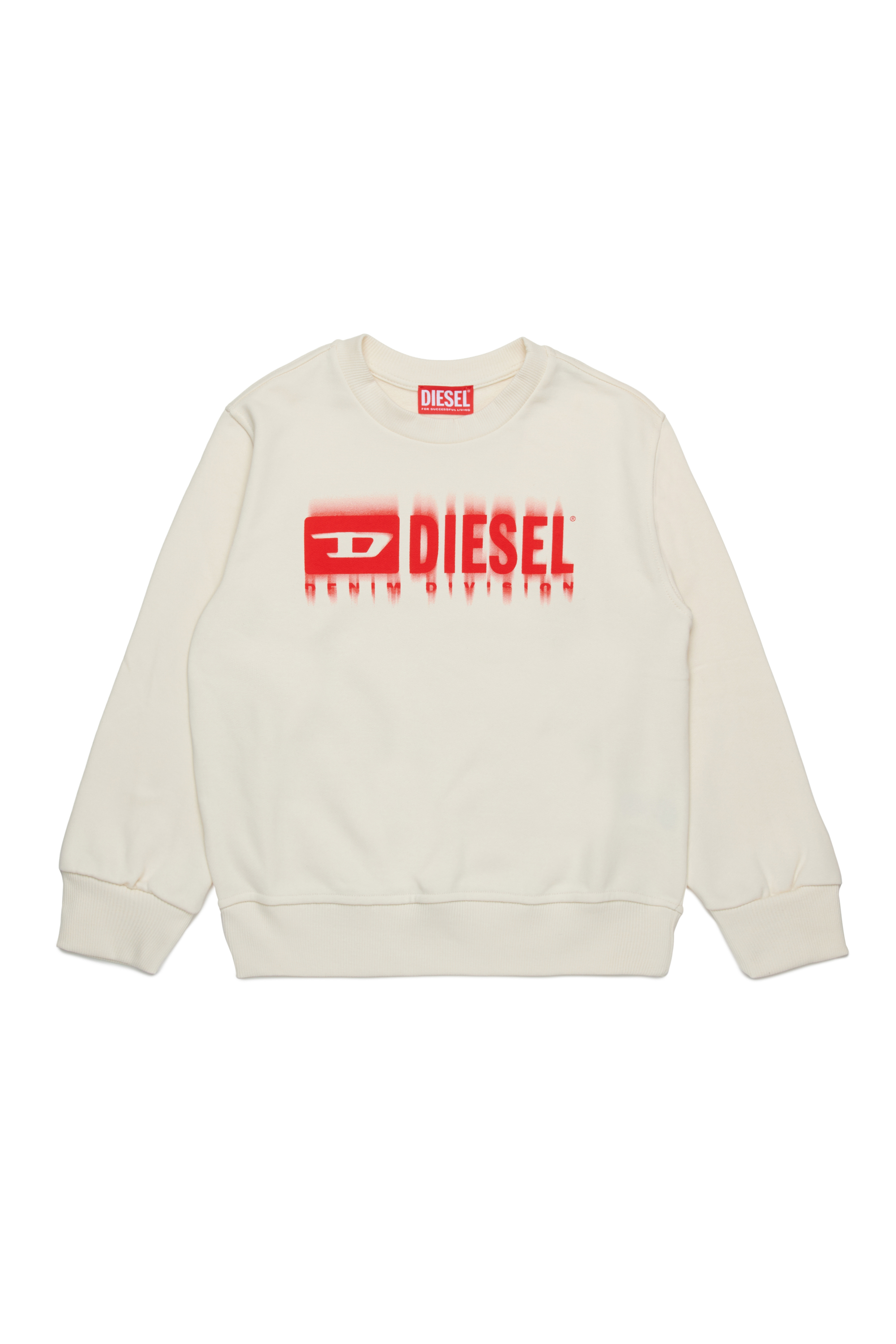 Diesel - SGINNL8 OVER, Felpa con logo sbavato Uomo in Bianco - 1