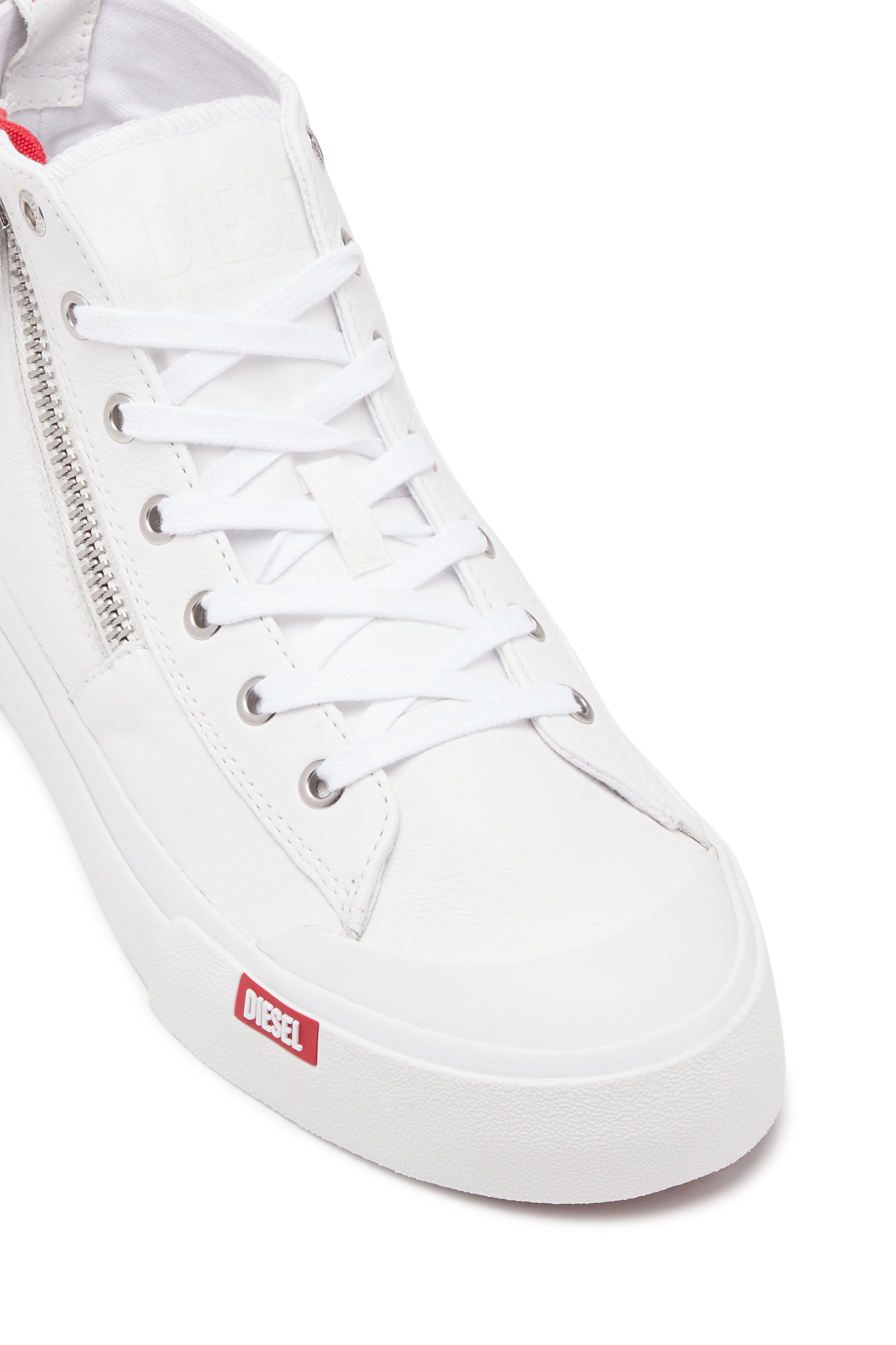 Diesel - S-ATHOS ZIP, Man's S-Athos Zip-High-top sneakers in premium leather in White - 6