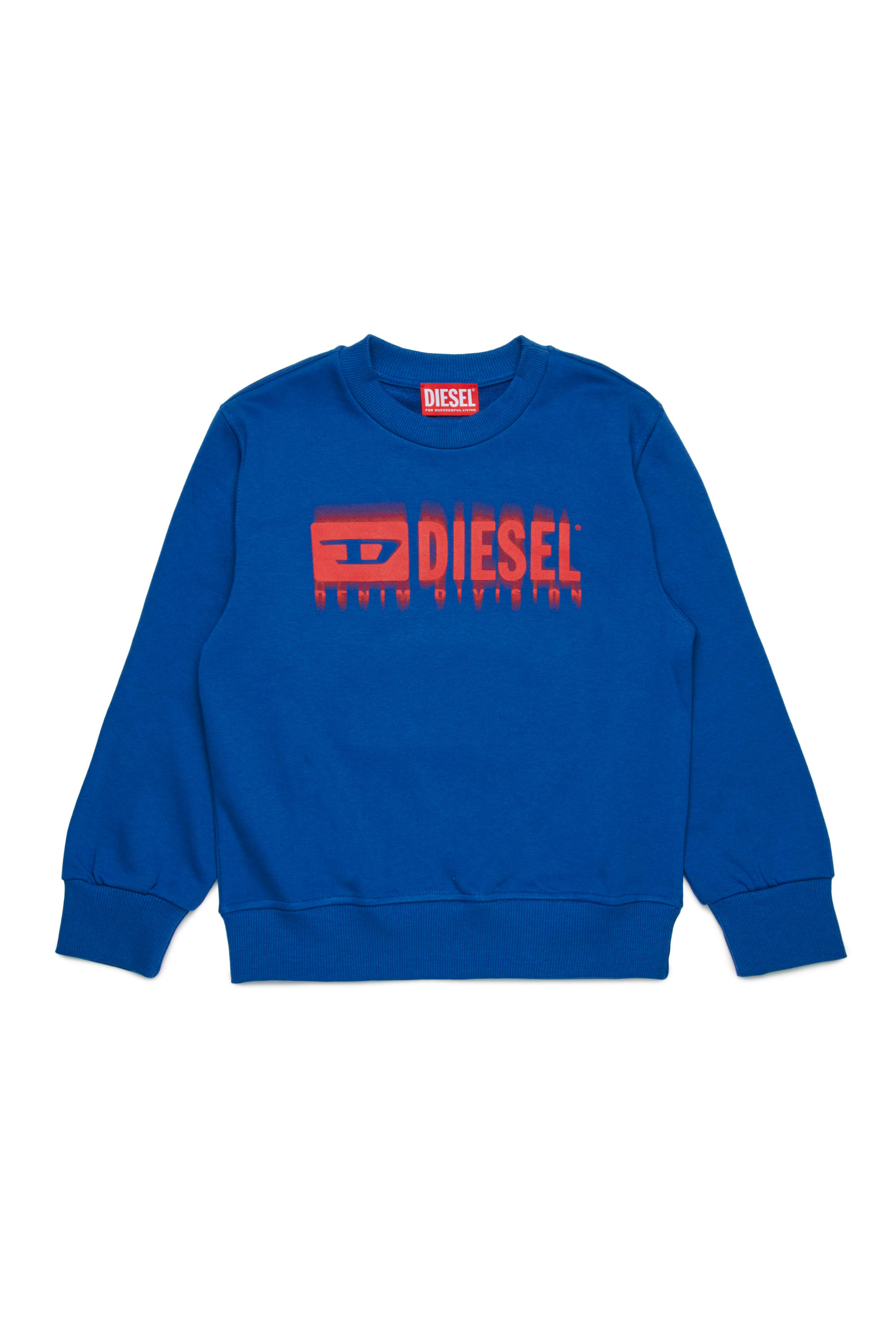 Diesel - SGINNL8 OVER, Felpa con logo sbavato Uomo in Blu - 1