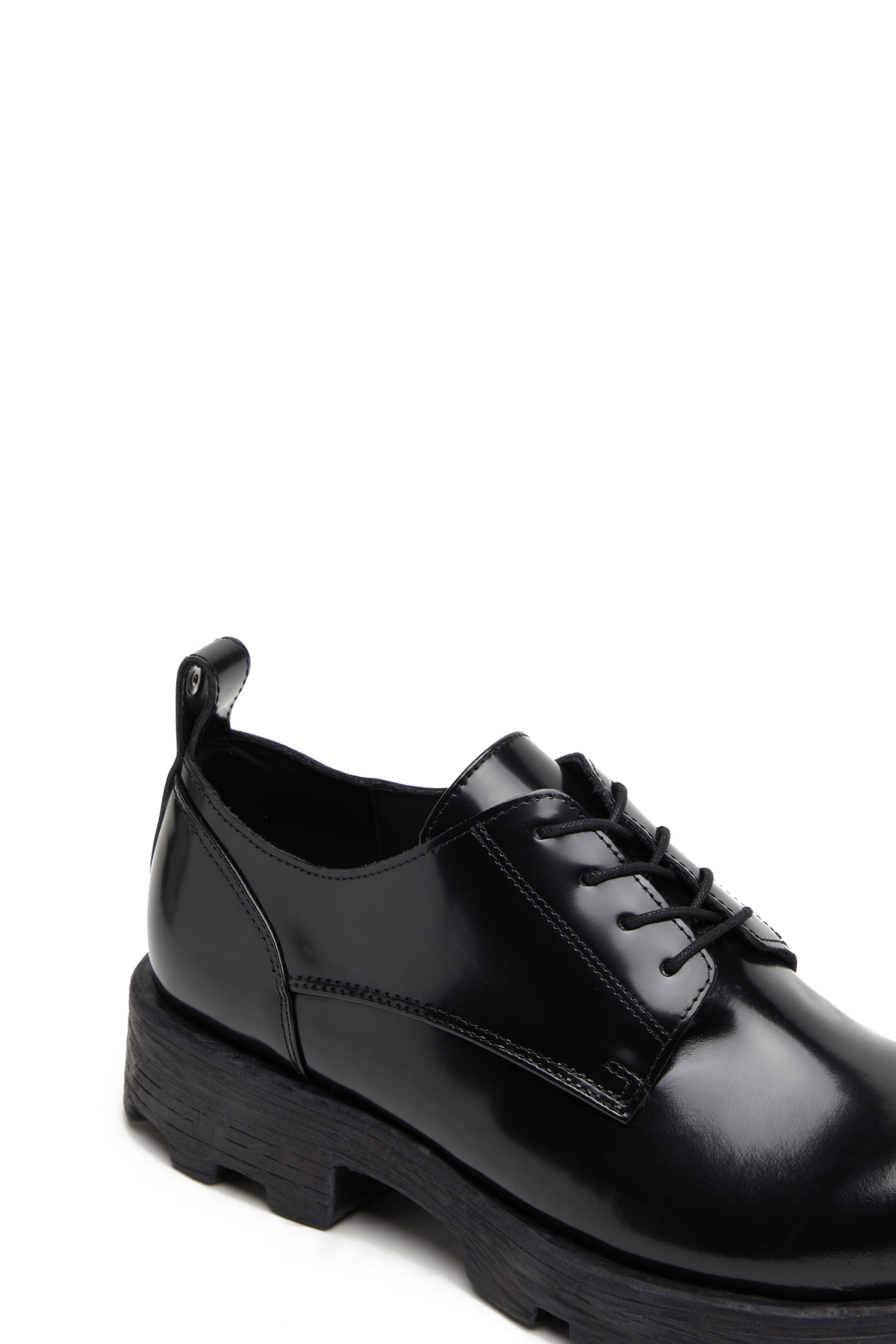 Diesel - D-HAMMER SH, Man's D-Hammer SH - Lace-up shoes in shiny leather in Black - 6