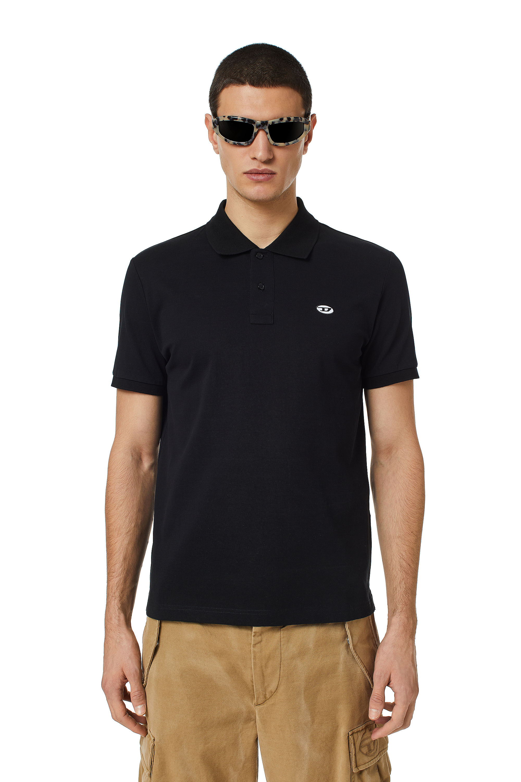 Diesel - T-SMITH-DOVAL-PJ, Uomo Polo con patch oval D in Nero - Image 2