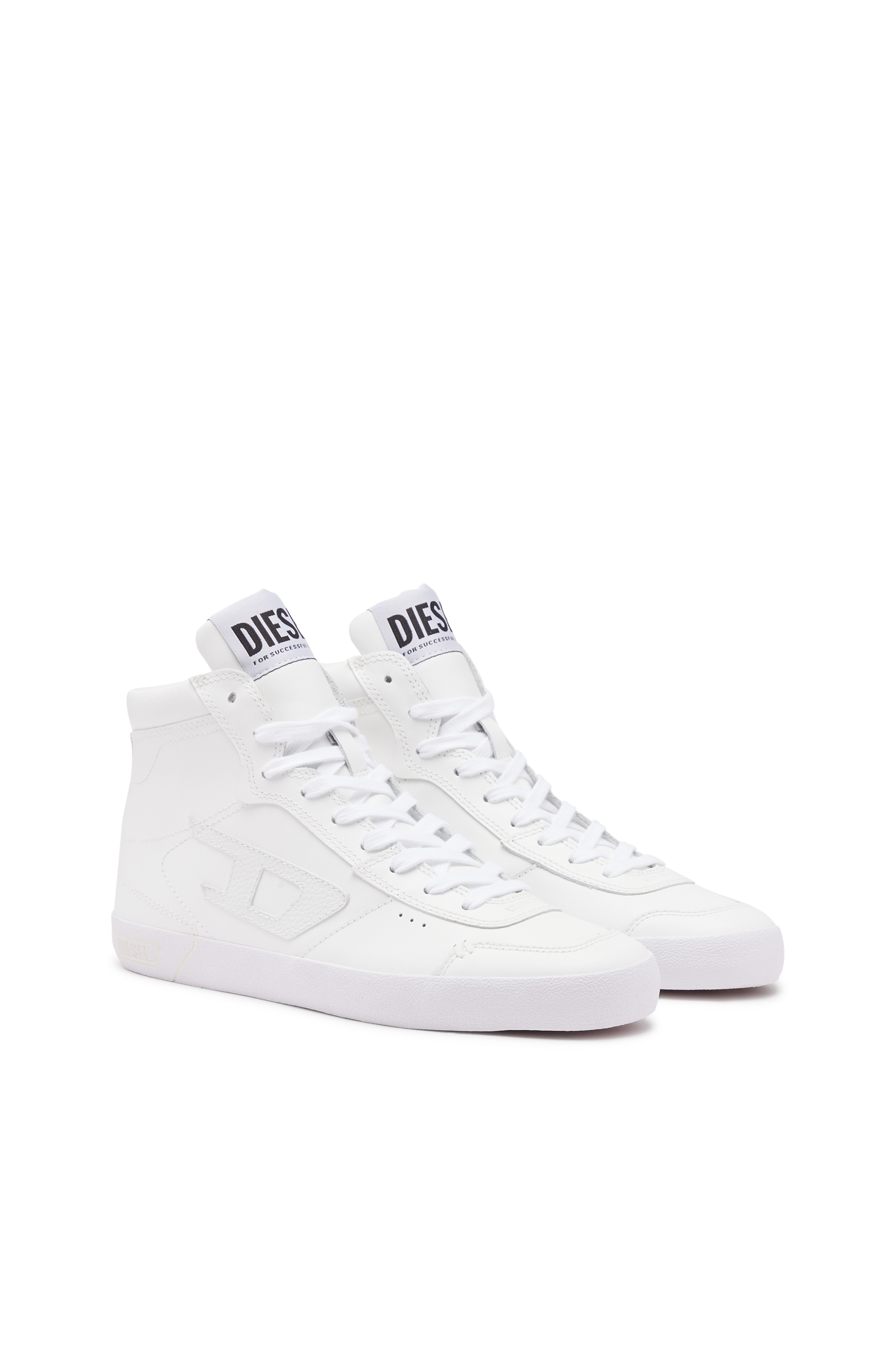 Diesel - S-LEROJI MID, Man's S-Leroji Mid-Leather high-top sneakers in White - 2