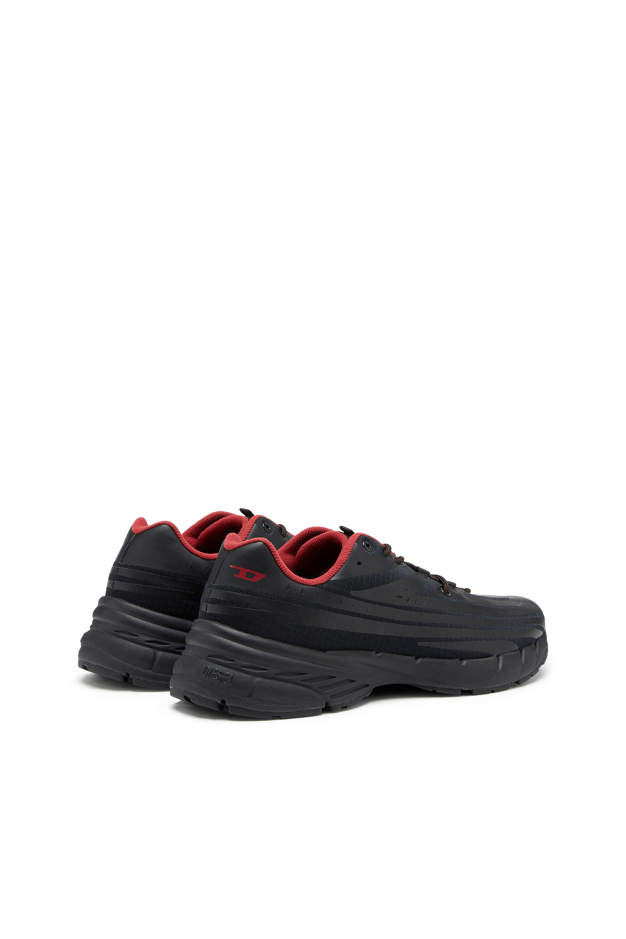 Diesel - D-AIRSPEED LOW, Man's D-Airspeed Low-Striped sneakers in coated ripstop in Black - 3