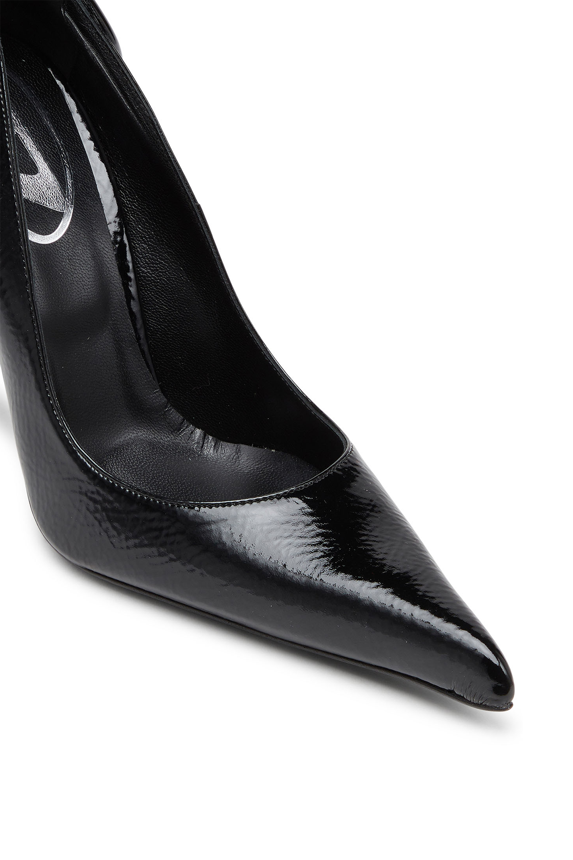 Diesel - D-TEN&HALF P, Woman's D-Ten&Half-Glossy pumps with curved heel in Black - 6