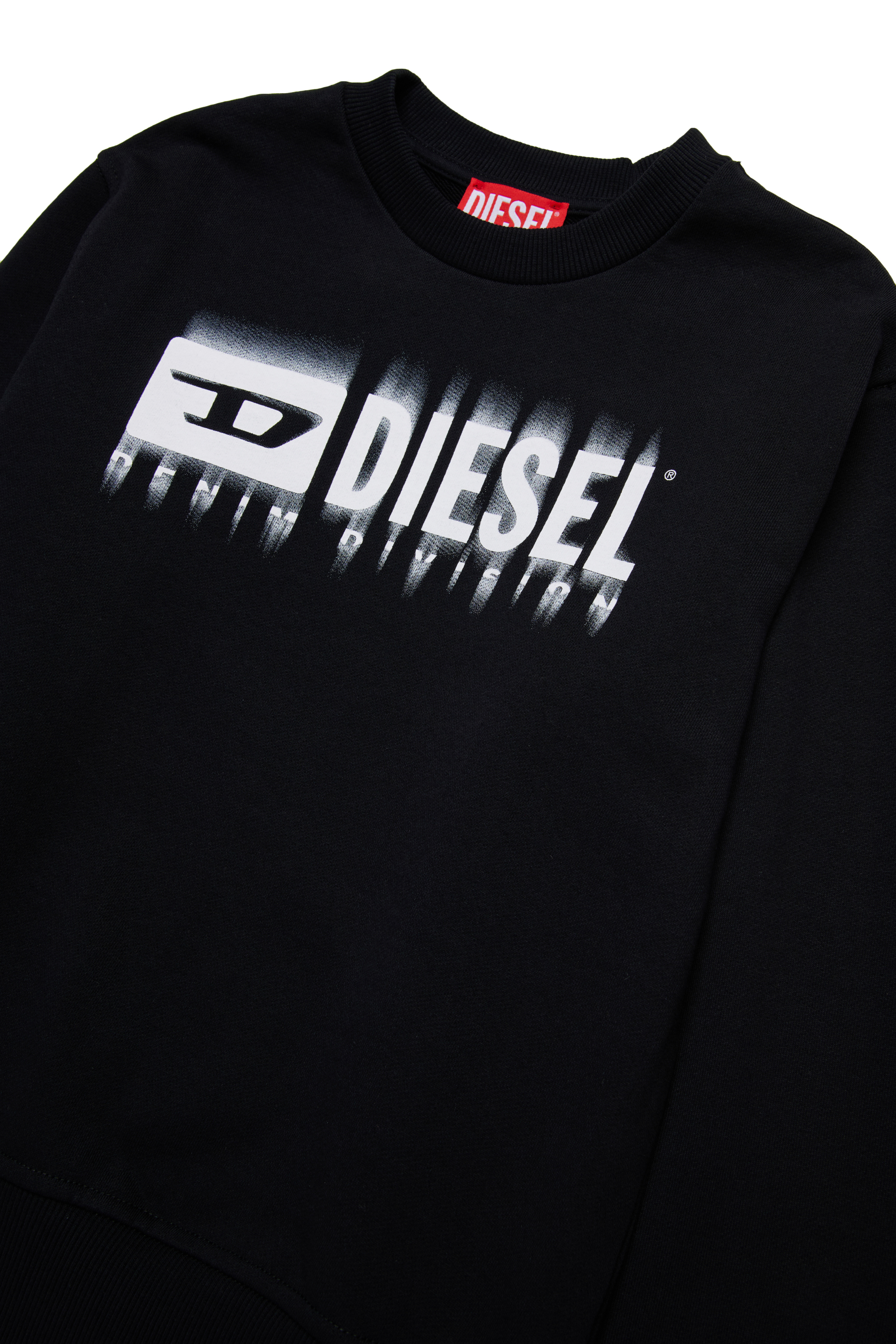 Diesel - SGINNL8 OVER, Felpa con logo sbavato Uomo in Nero - 3