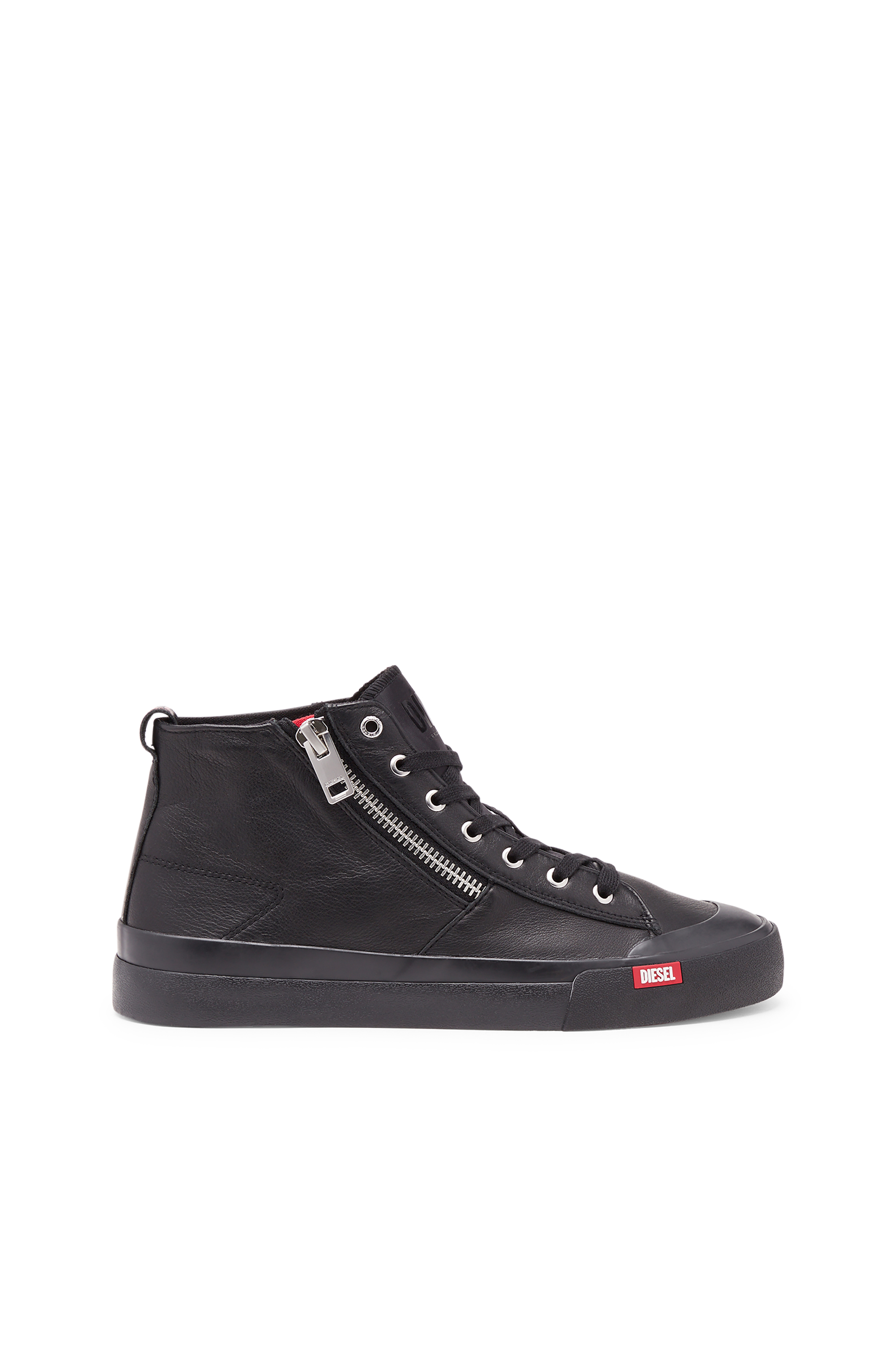 Diesel - S-ATHOS ZIP, Man's S-Athos Zip-High-top sneakers in premium leather in Black - 1