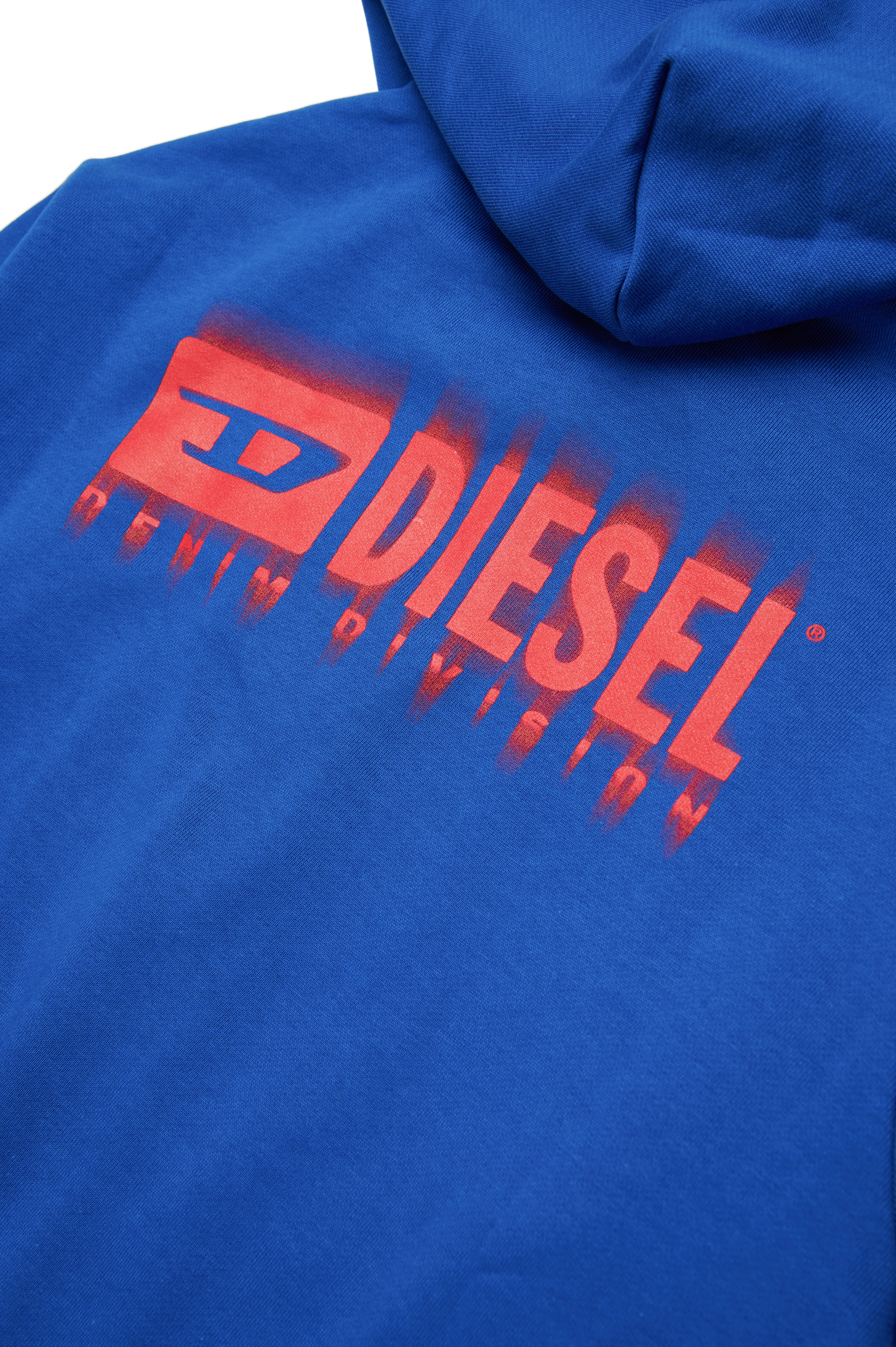 Diesel - SVOUGZIP OVER, Felpa con cappuccio, zip e logo sbavato Uomo in Blu - 4