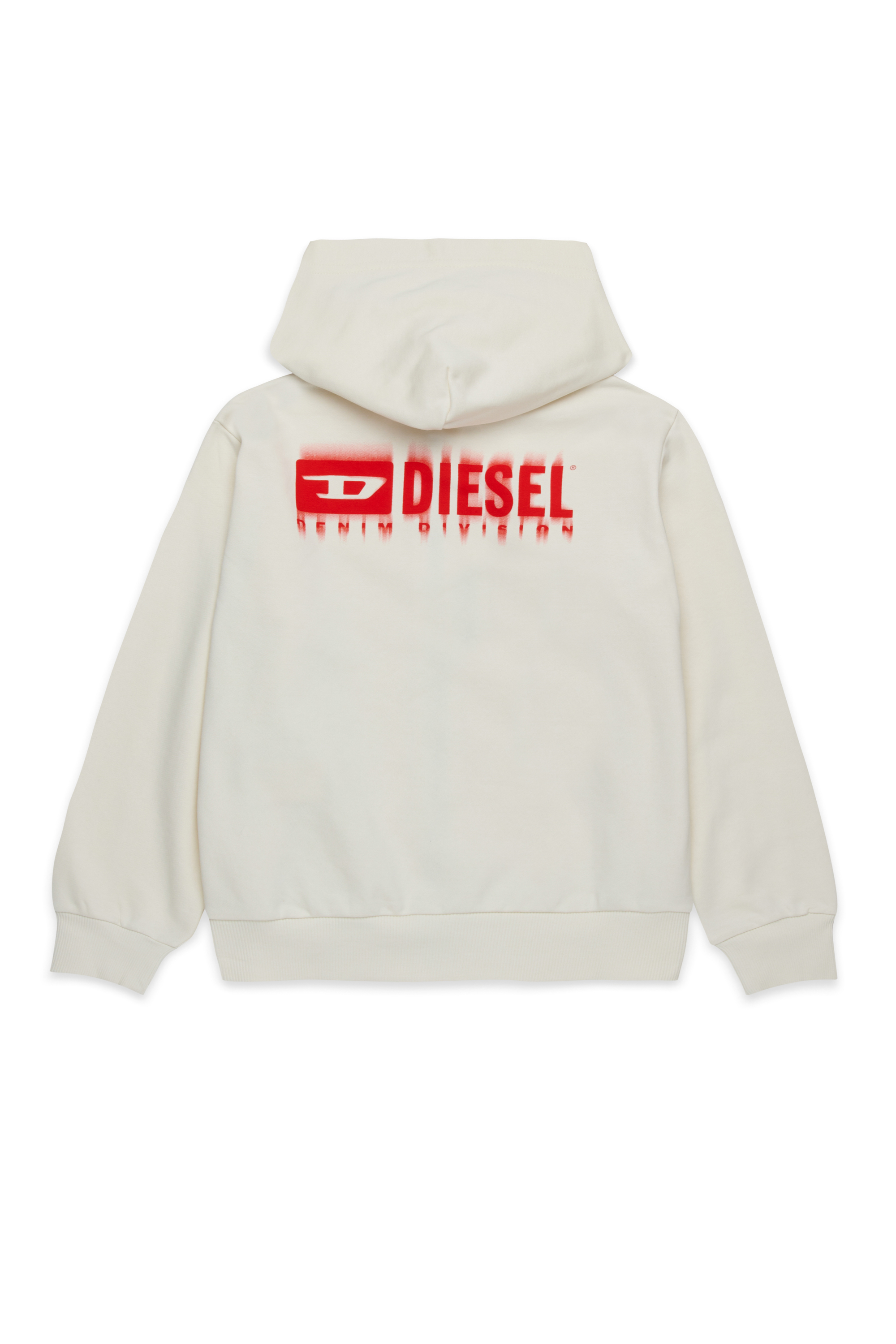 Diesel - SVOUGZIP OVER, Felpa con cappuccio, zip e logo sbavato Uomo in Bianco - 2