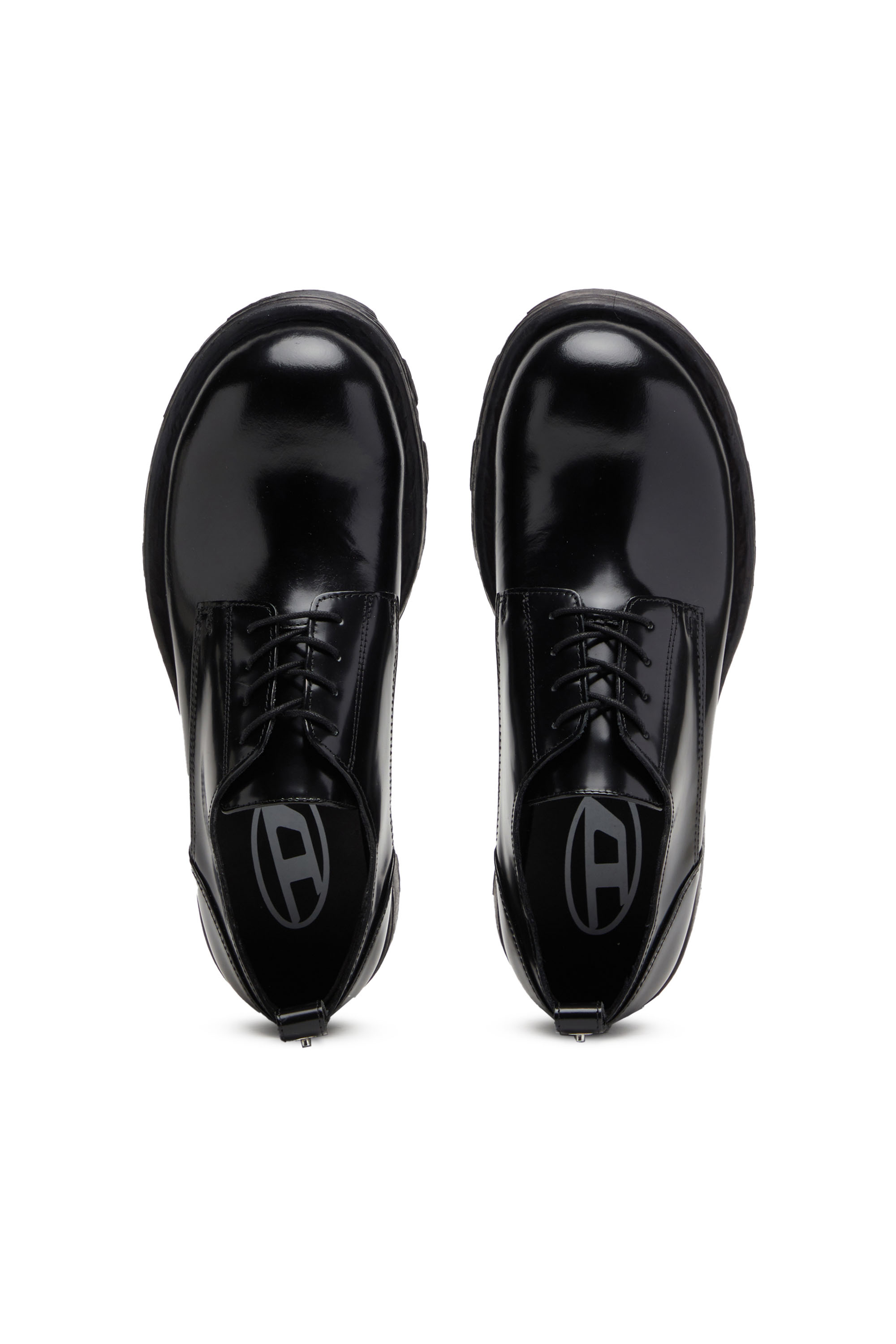 Diesel - D-HAMMER SH, Man's D-Hammer SH - Lace-up shoes in shiny leather in Black - 5