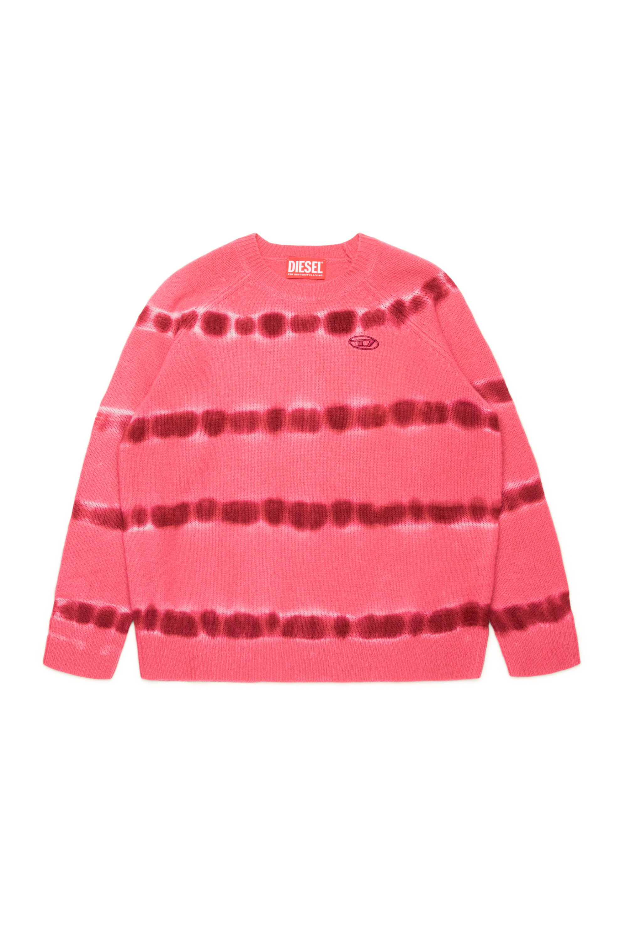 Diesel - KRO OVER, Unisex's Jumper in tie-dye-effect wool in Pink - 1